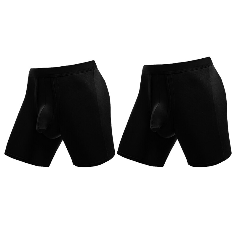 2 Pack Men Underwear Separate Penis Ball Pouch Comfortable Boxer Shorts Briefs