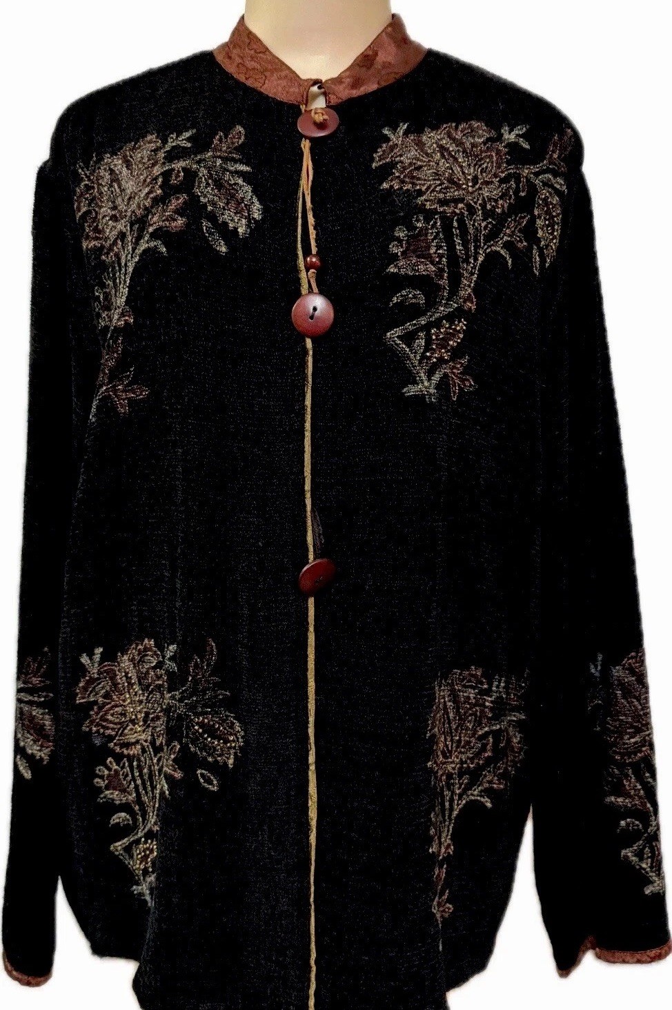 Flashback womens sweater size M vintage black artsy embellished top gorgeous