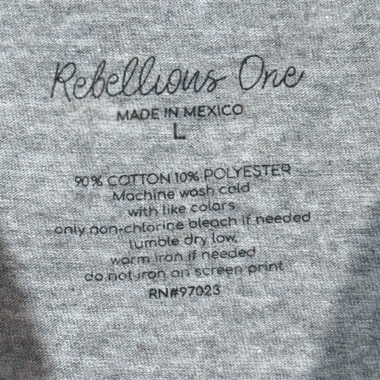 Rebellious One Nashville Road Trip Tee Grey Large Biker Grunge Streetwear