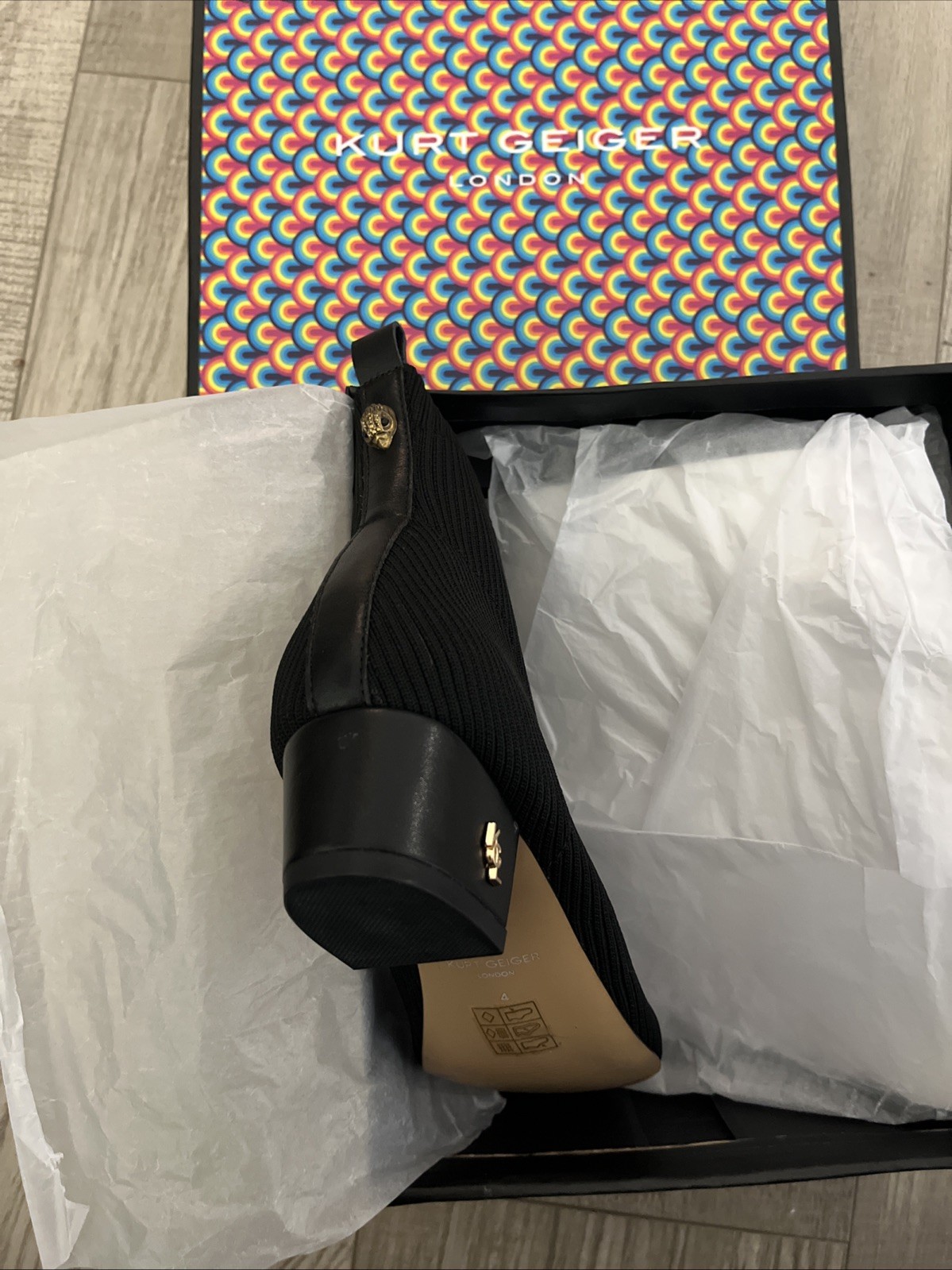 Kurt Geiger London Mini Elmer Booties Black Shoes – Kids Size 4M – New In Box