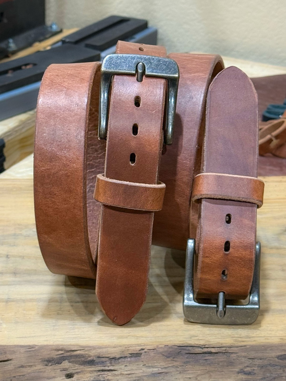 Heavy Duty 1.5″ Harness Leather Belt Full Grain CCW Gun Belt USA Made Handmade