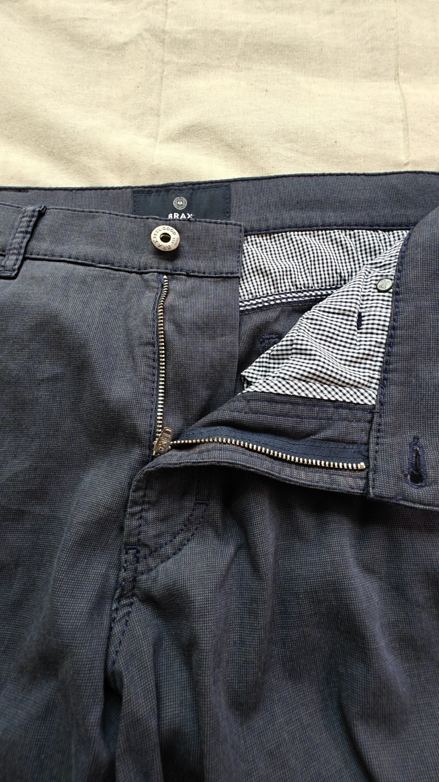 Brax Cooper Fan MTWA Pants Mens 38×36 Blue Straight Leg Stretch Cotton Trousers