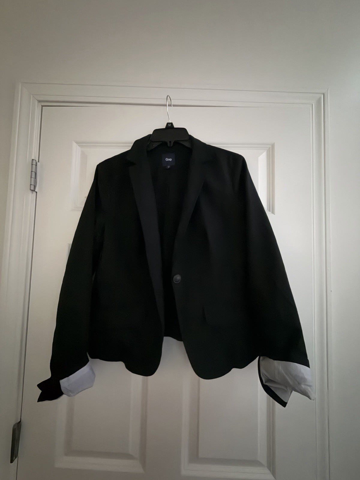 Basic Wardrobe Black Fitting Blazer Gap Size M Genuine Wool Mixed Fabric Lined