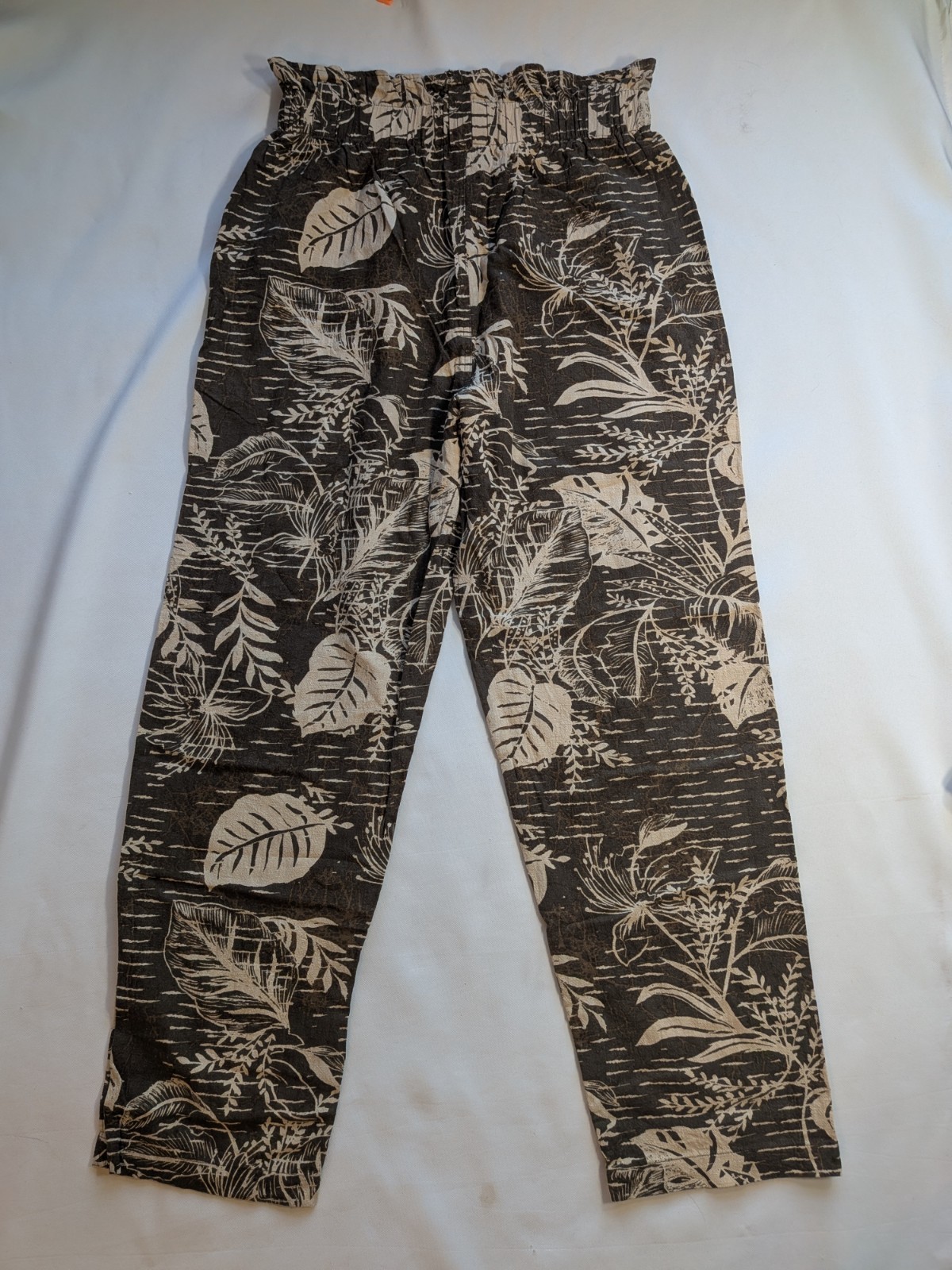 Urban Outfitters Teresa Linen Blend Pants Women’s S Tropical Print Paperbag