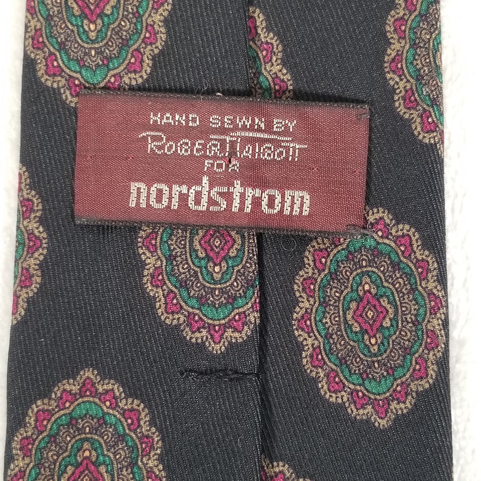 Robert Talbott Hand Sewn Tie for Nordstrom Silk Wool Medallion 3 1/8 x 57 3/8
