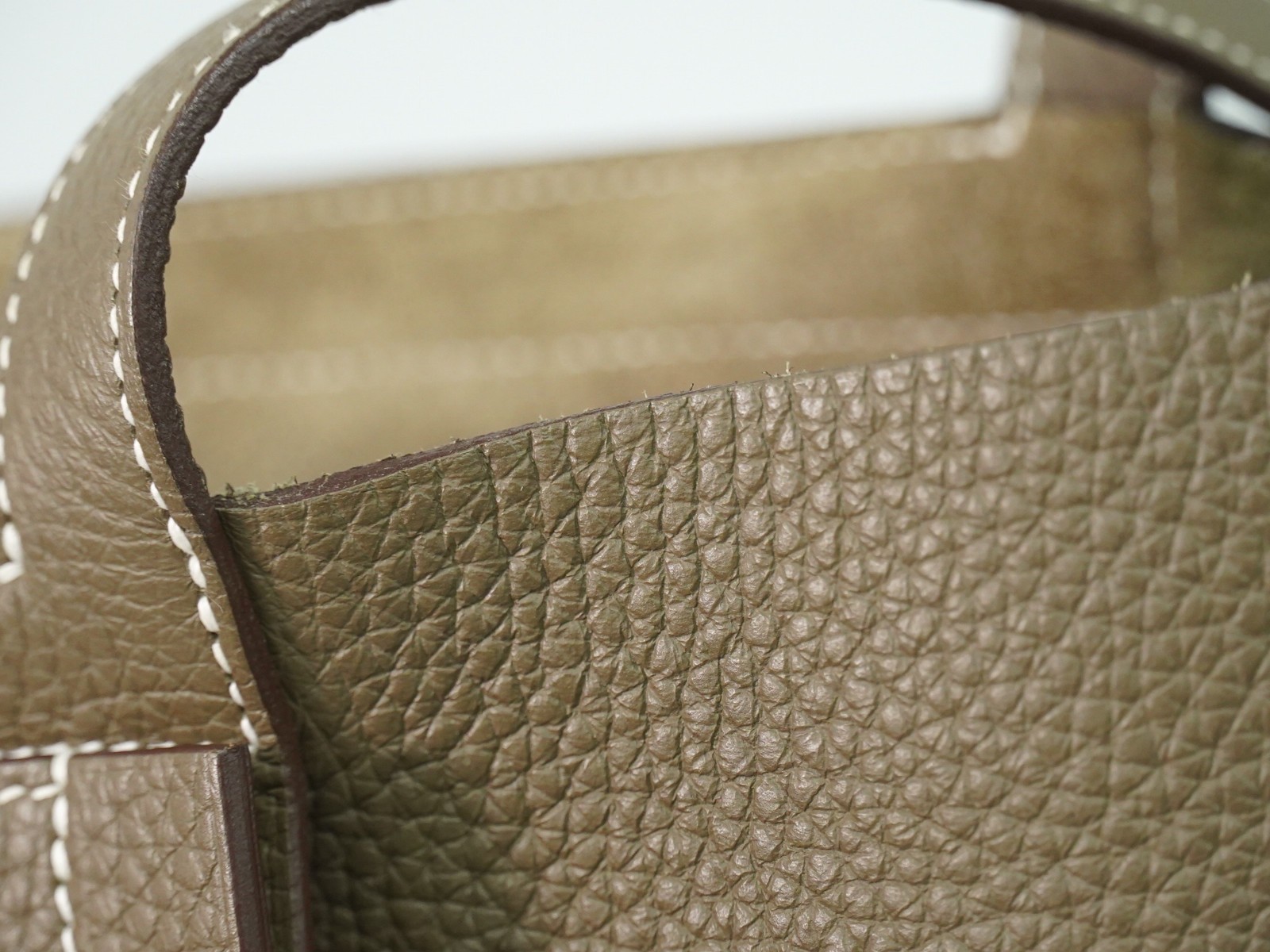 HERMES Cabasellier 46 Leather Shoulder Bag Tote Bag Etoupe