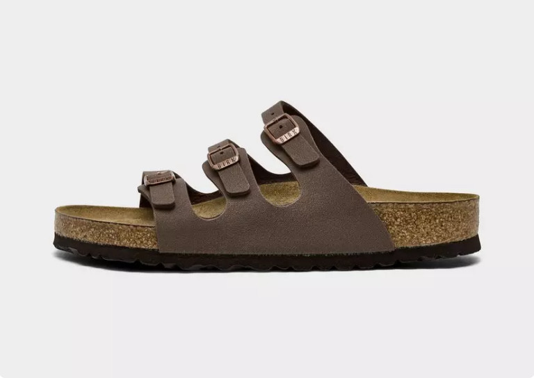 Birkenstock Florida Birkibuc in Mocha Three-Strap Soft Footbed Unisex Sandals