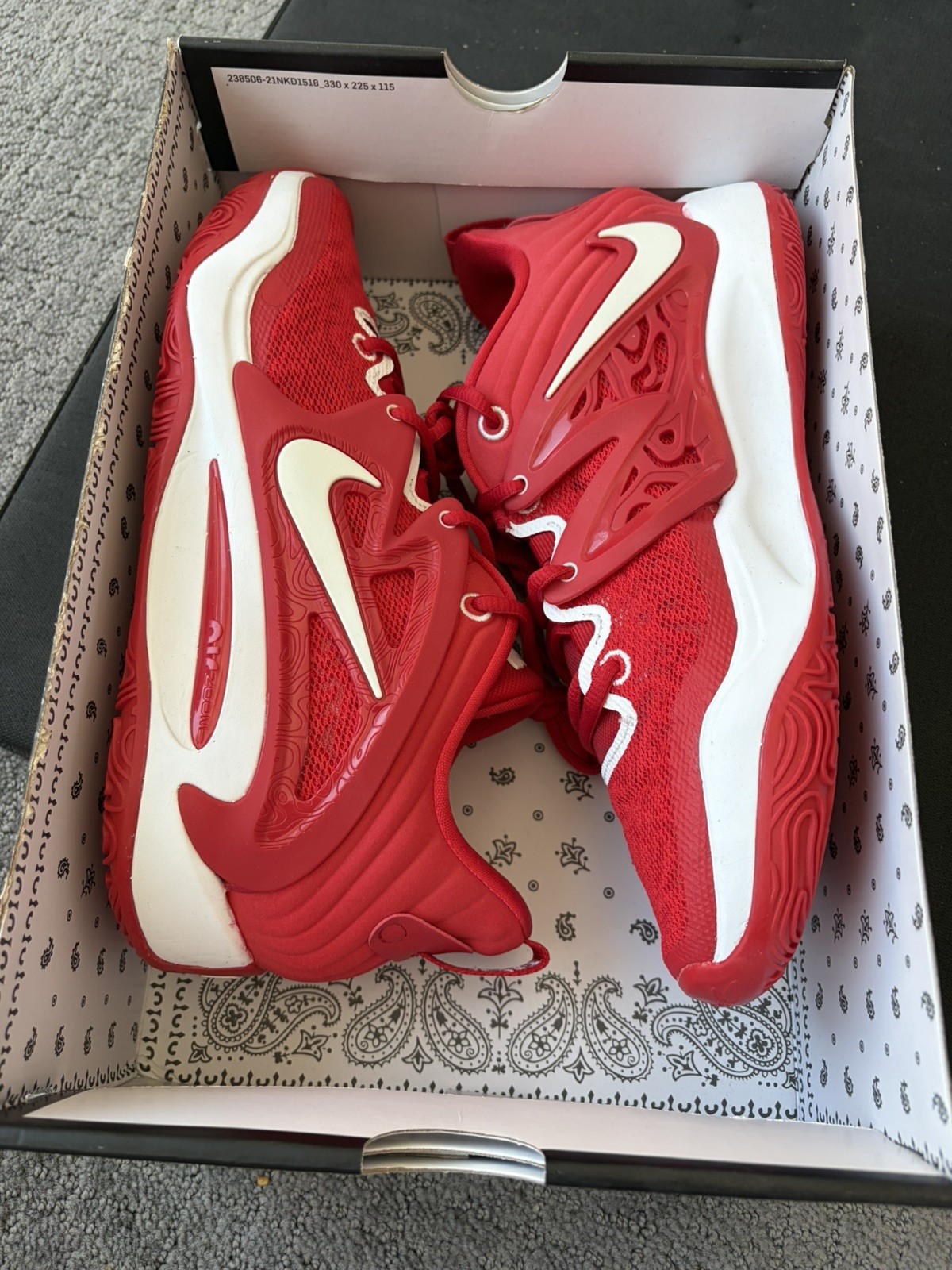 New w/o lid NIKE KD 15 TB UNIVERSITY RED-WHITE DO9826-600 MEN’S SZ 10.5