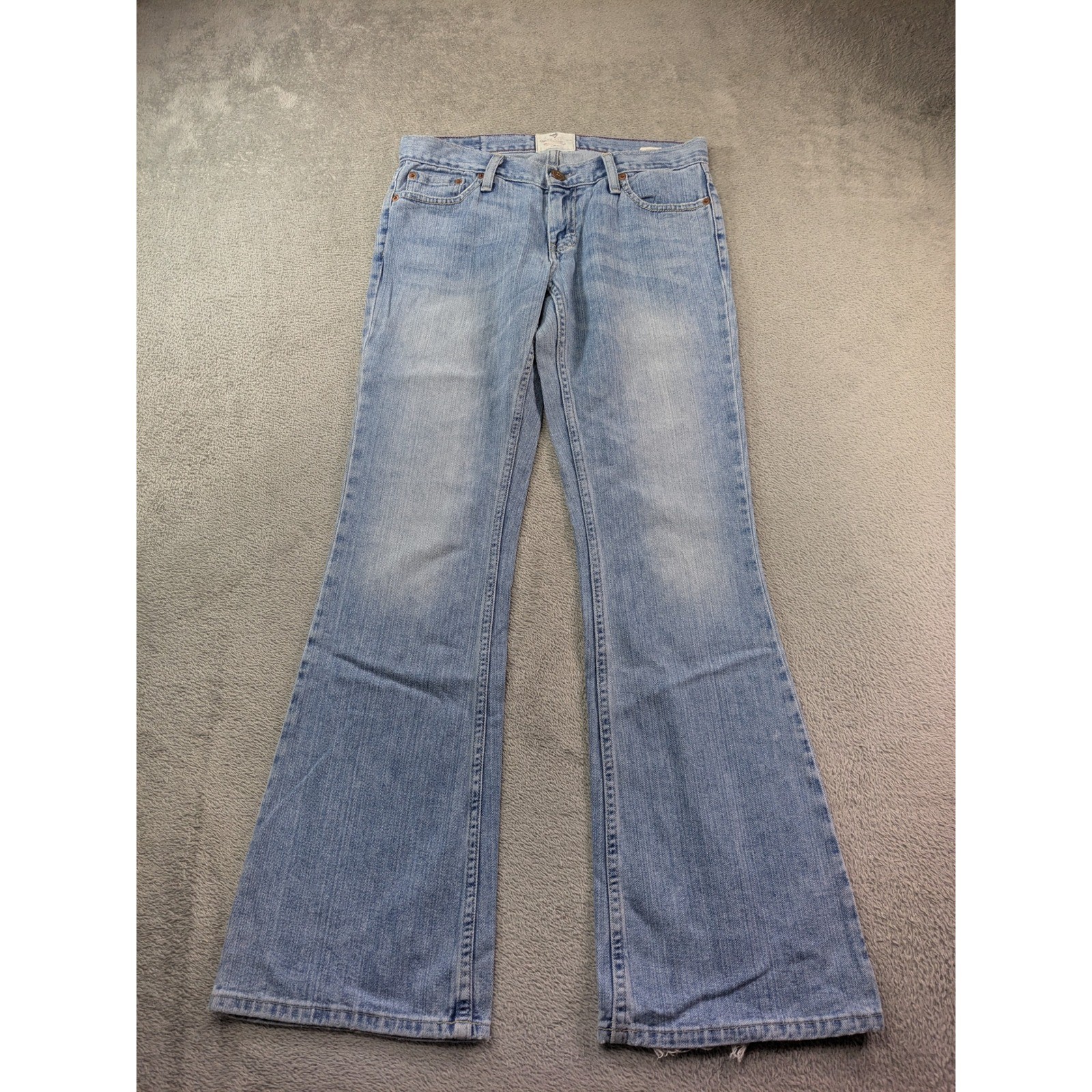 American Eagle Hipster Jeans Womens 6 Reg Light Wash Flare Low Rise Y2K Cotton