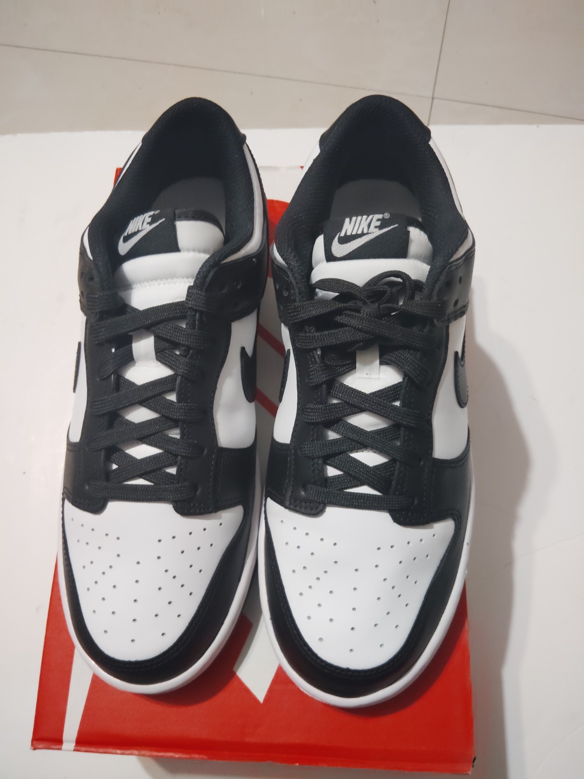 Nike Dunk Low Black/White Panda Leather Low Top Sneakers DD1503-101 Size 9.5 W