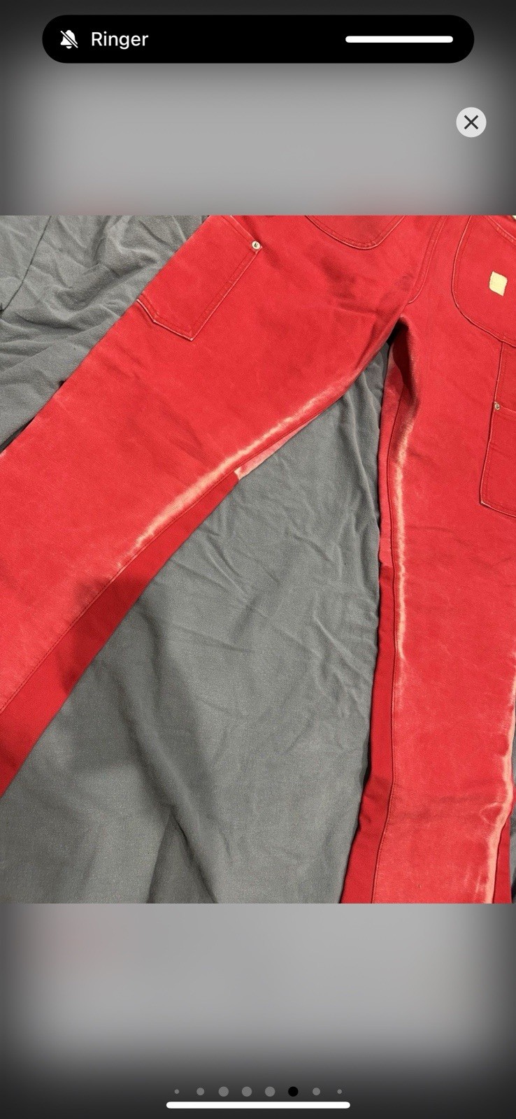 Gallery Dept. Men’s Carpenter Flare Red Acid Wash Paint Splatter Jeans 31
