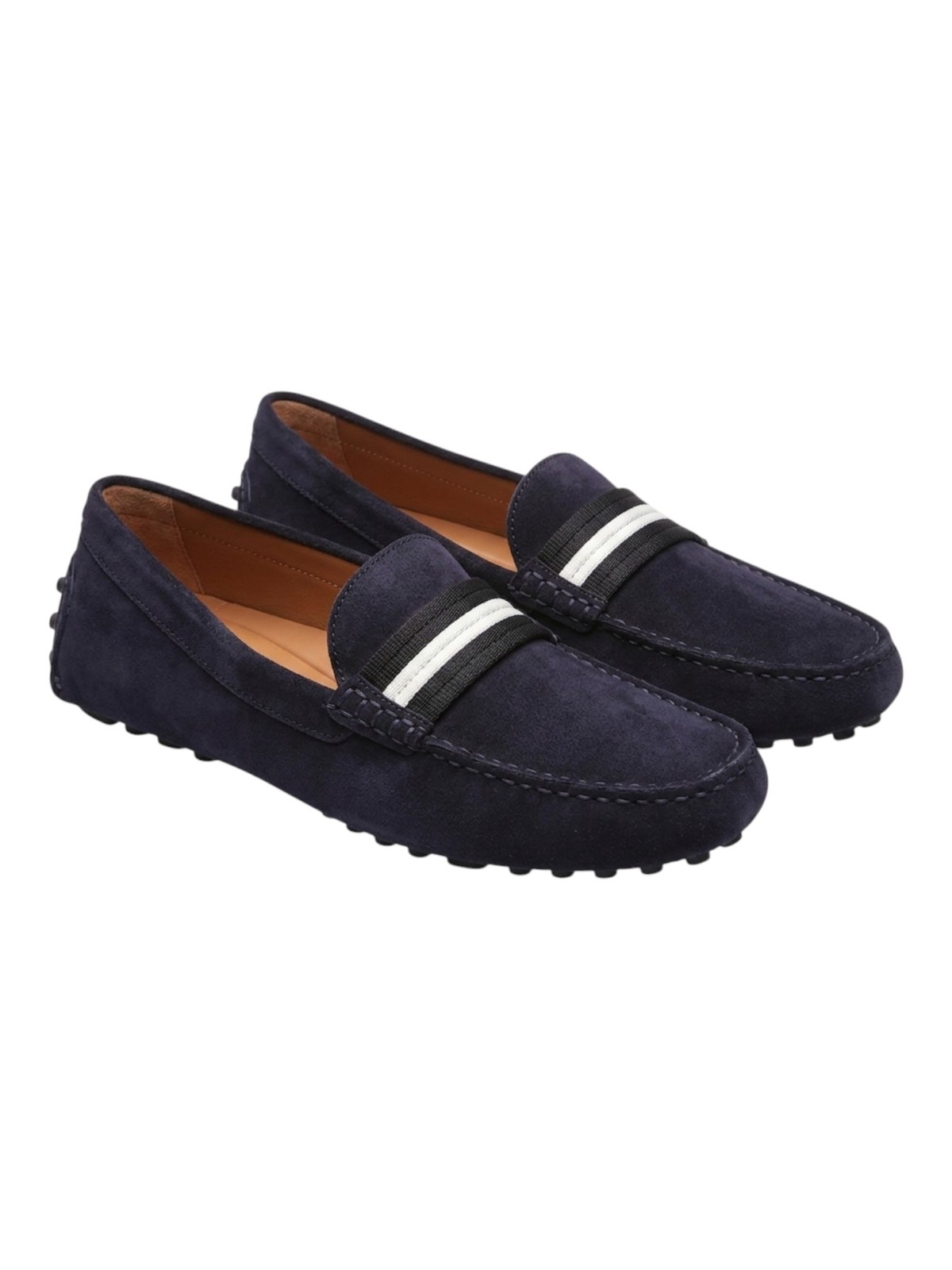 Bally Kansan 6305160 Men’s Blue Midnight Suede Leather Loafers MSRP $650