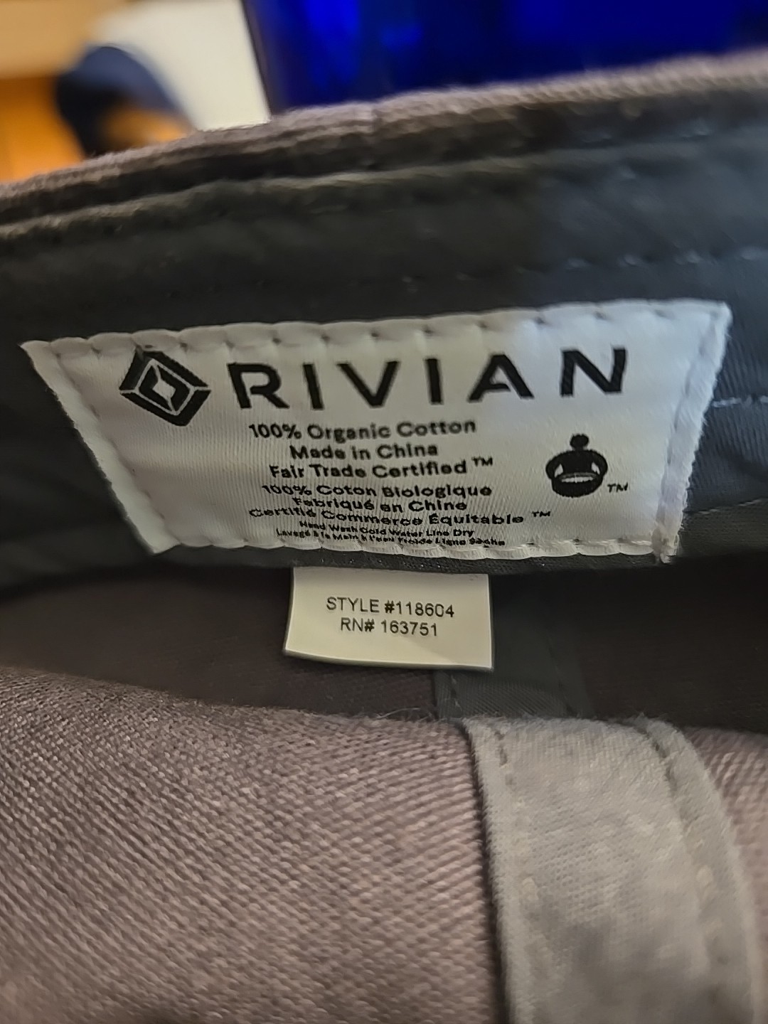 Rivian Logo Hat Cap Gray Strap Back Outdoors Electric Trucks Normal Camping USA