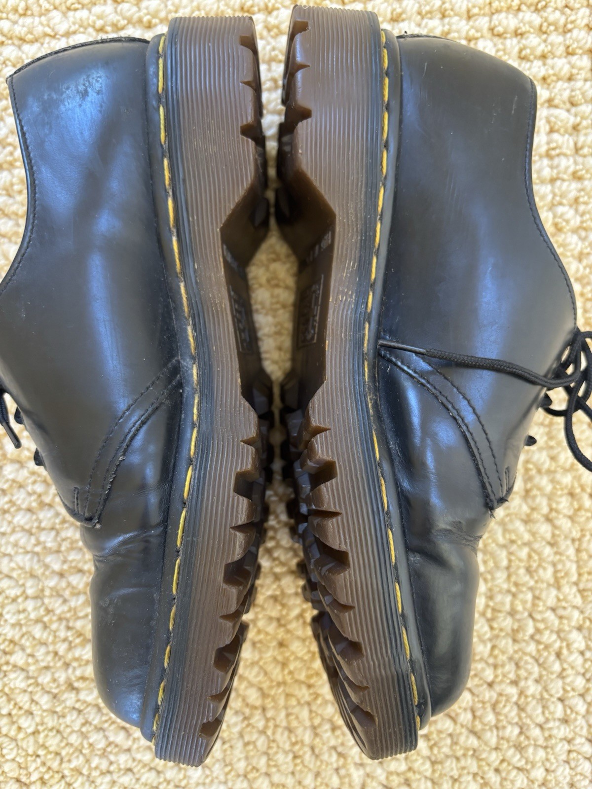 Vintage Doc Martens UK 6D #1461/59 Smooth Leather Oxford Shoes Black ENGLAND