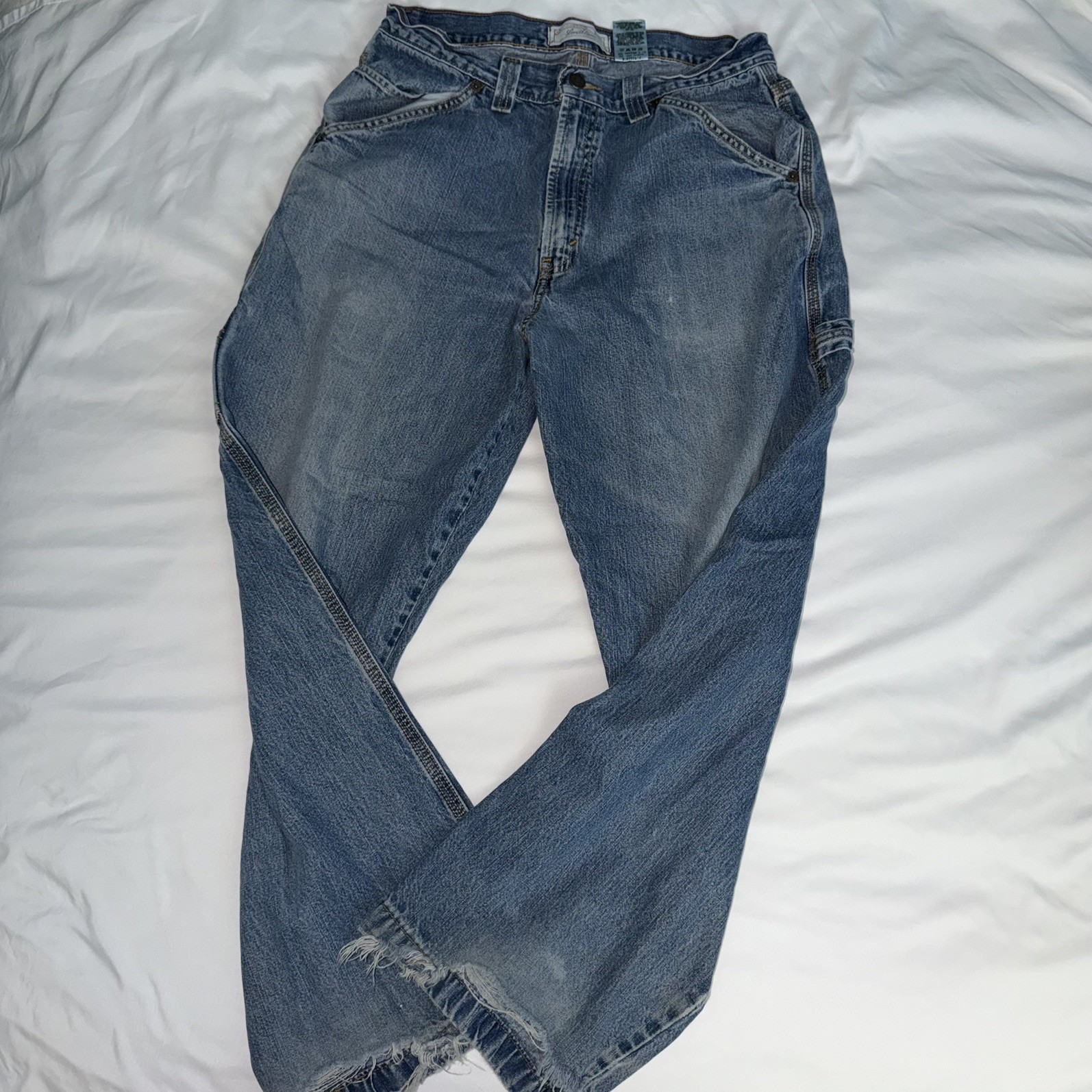 Vintage 90s Levi Strauss Signature Retro Light Blue Denim Distressed Jeans 32×30