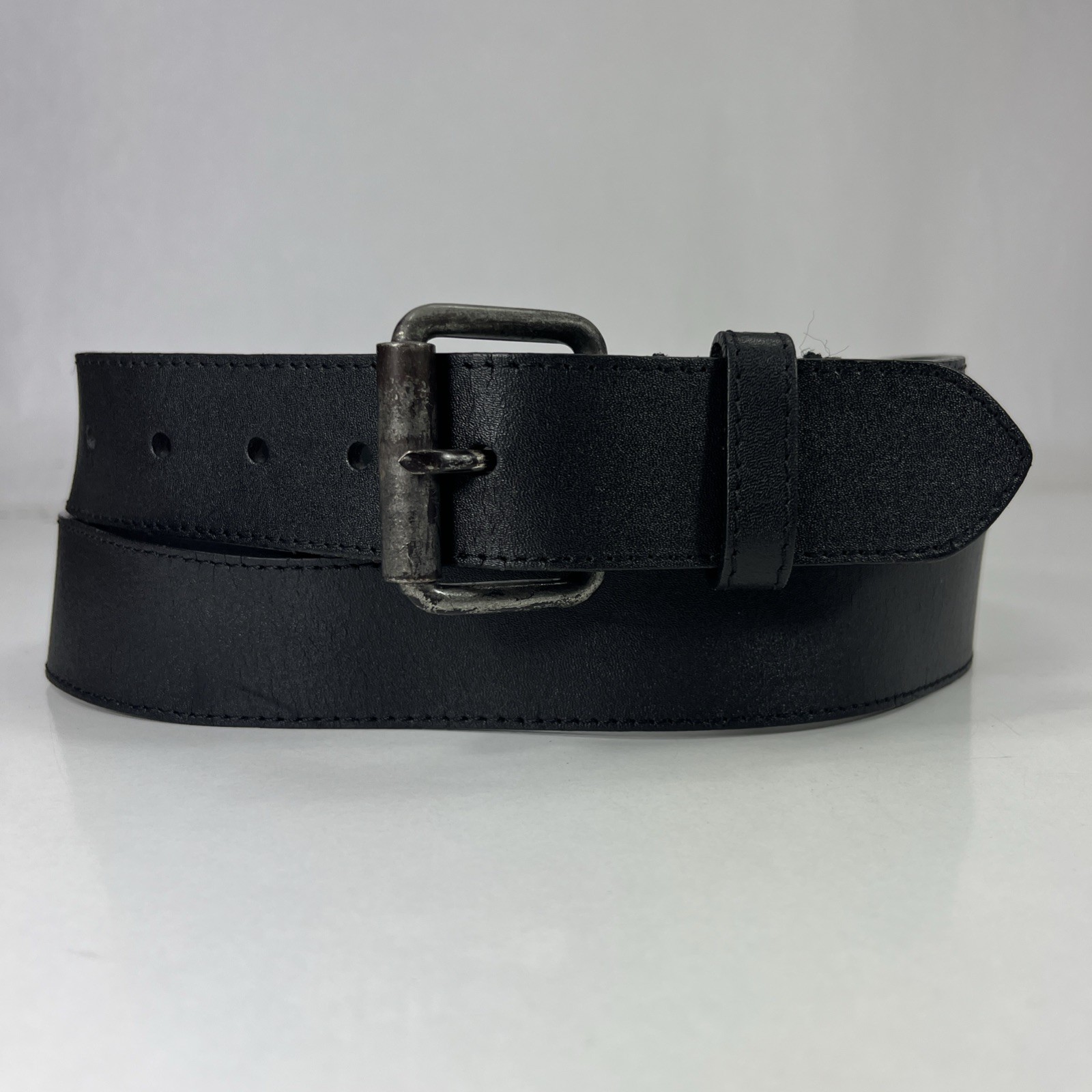 Wrangler Black Genuine Leather Work Belt – Men’s Size 44/110