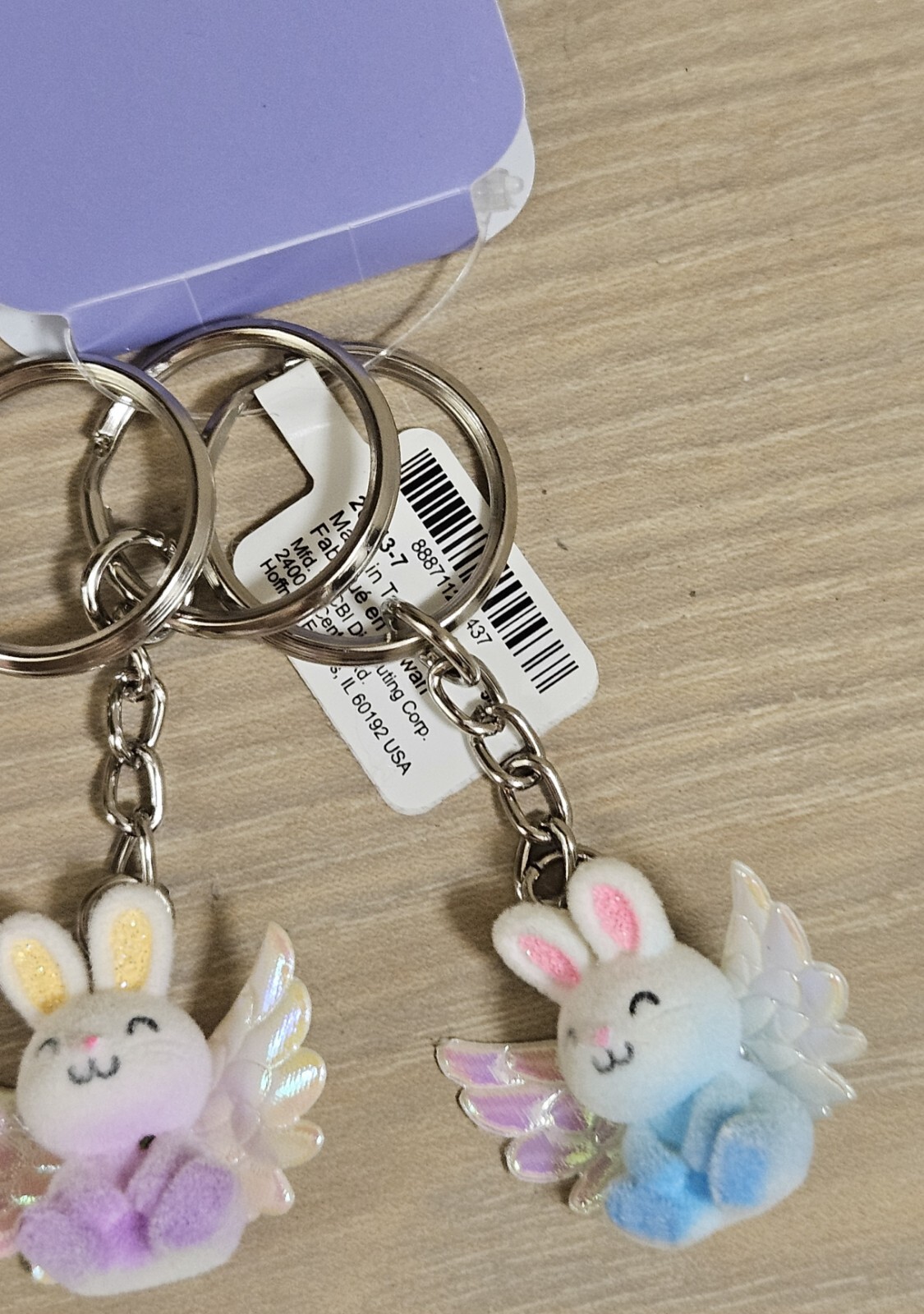 3 PCS CLAIRE’S BUNNY ANGEL WINGS FRIENDSHIP KEYCHAINS