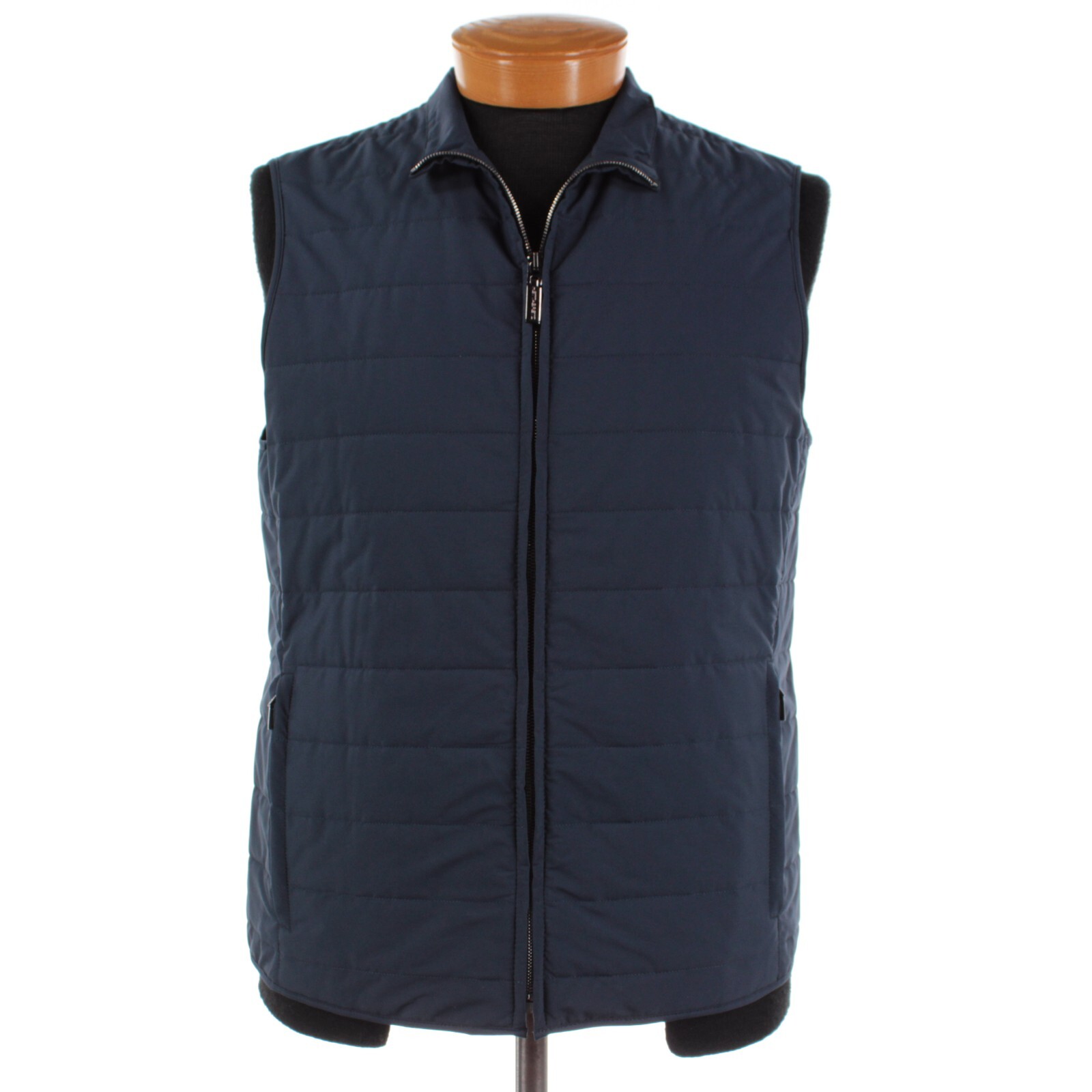 Hettabretz NWOT Polyester Full Zip Vest Size 50 (~ M US) In Solid Navy Blue