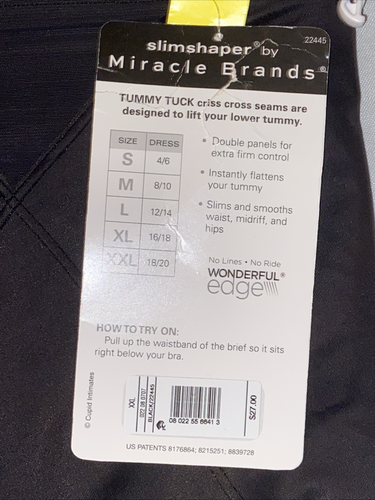 Slim Shaper By Miracle Brands Hi Waist Brief Black XXL