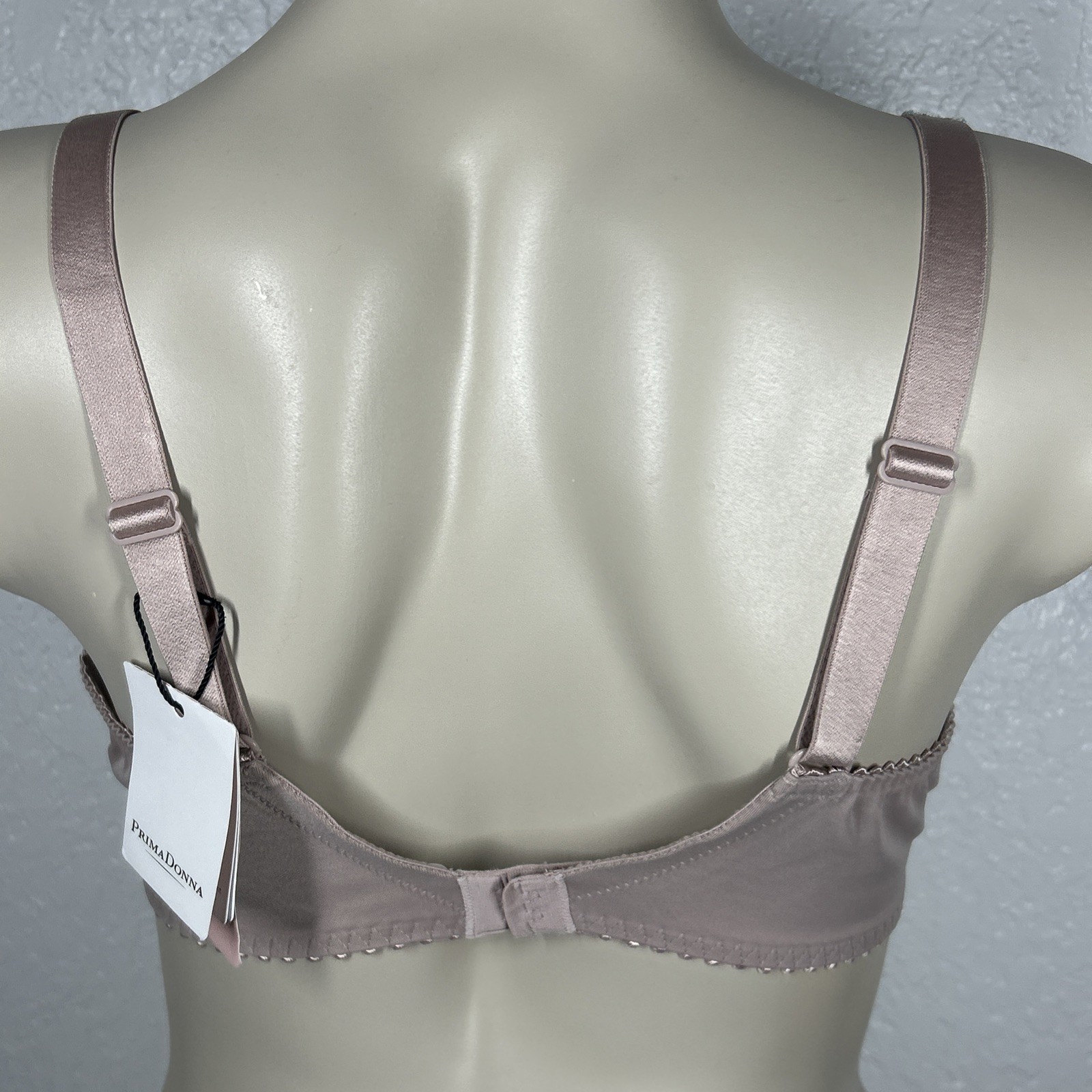 Prima Donna Lotus Side Support Wire Bra Unpadded UK 42D Lace Bows Green Beige