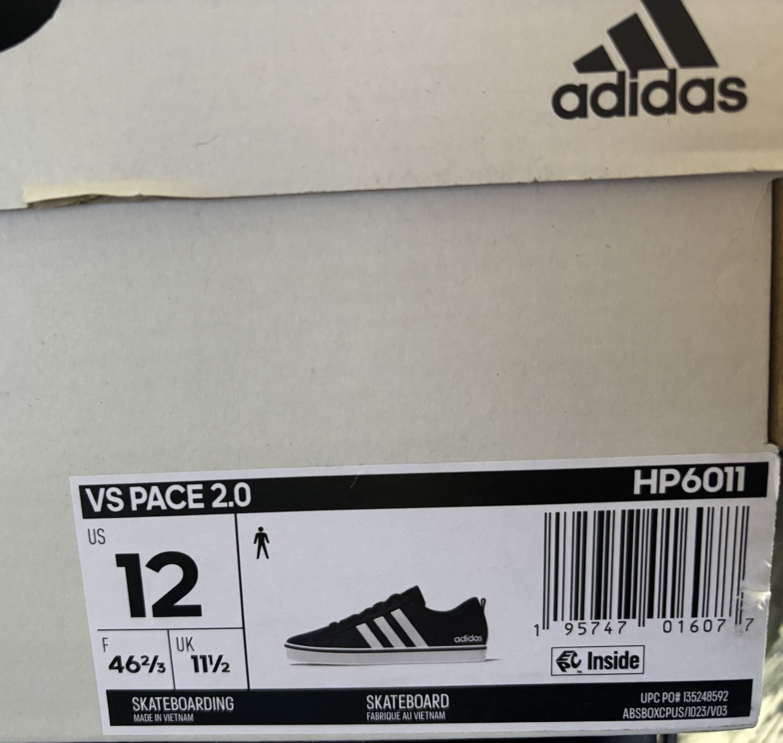 Adidas VS Pace 2.0 Shoes Men’s Size 12Legend Ink Cloud White HP6011