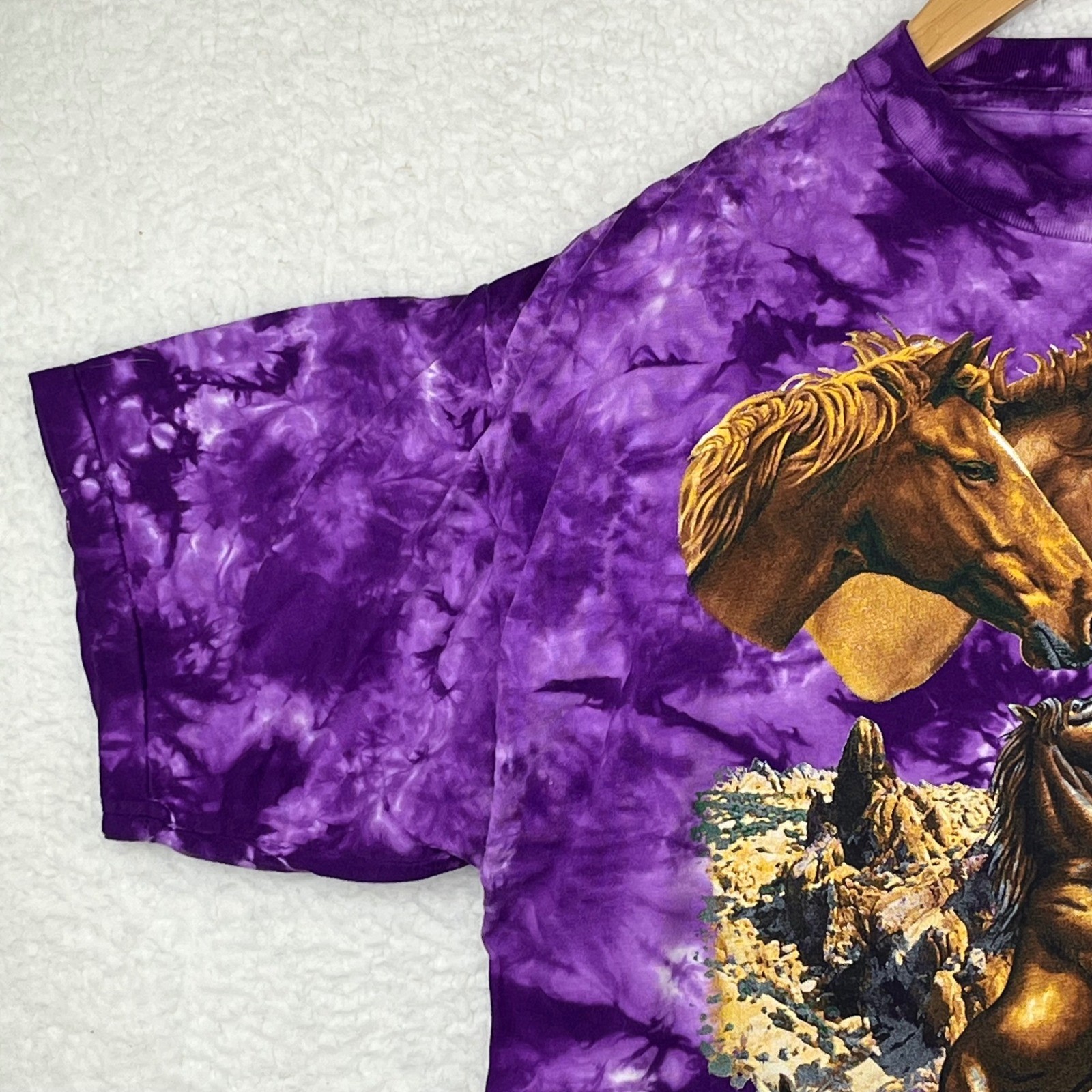 The Mountain Horse Graphic Tie Dye T-Shirt Purple Nature Tee Mens XL