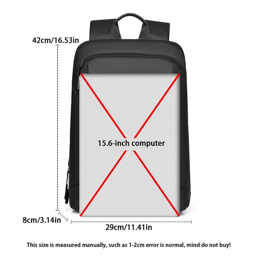 Waterproof 15.6in Laptop Backpack Ultra Lightweight Travel School Bag for Men