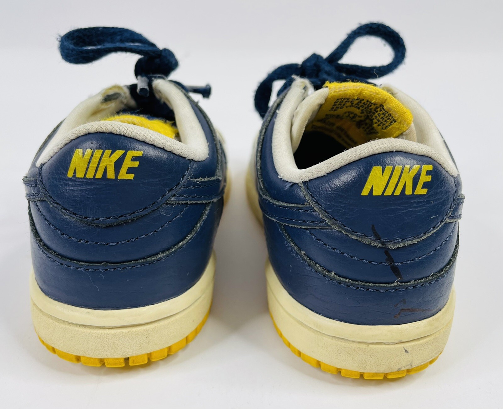 Vintage 2007 Nike Dunk Low Toddler 7C Navy White Yellow 316610-145 Rare Used