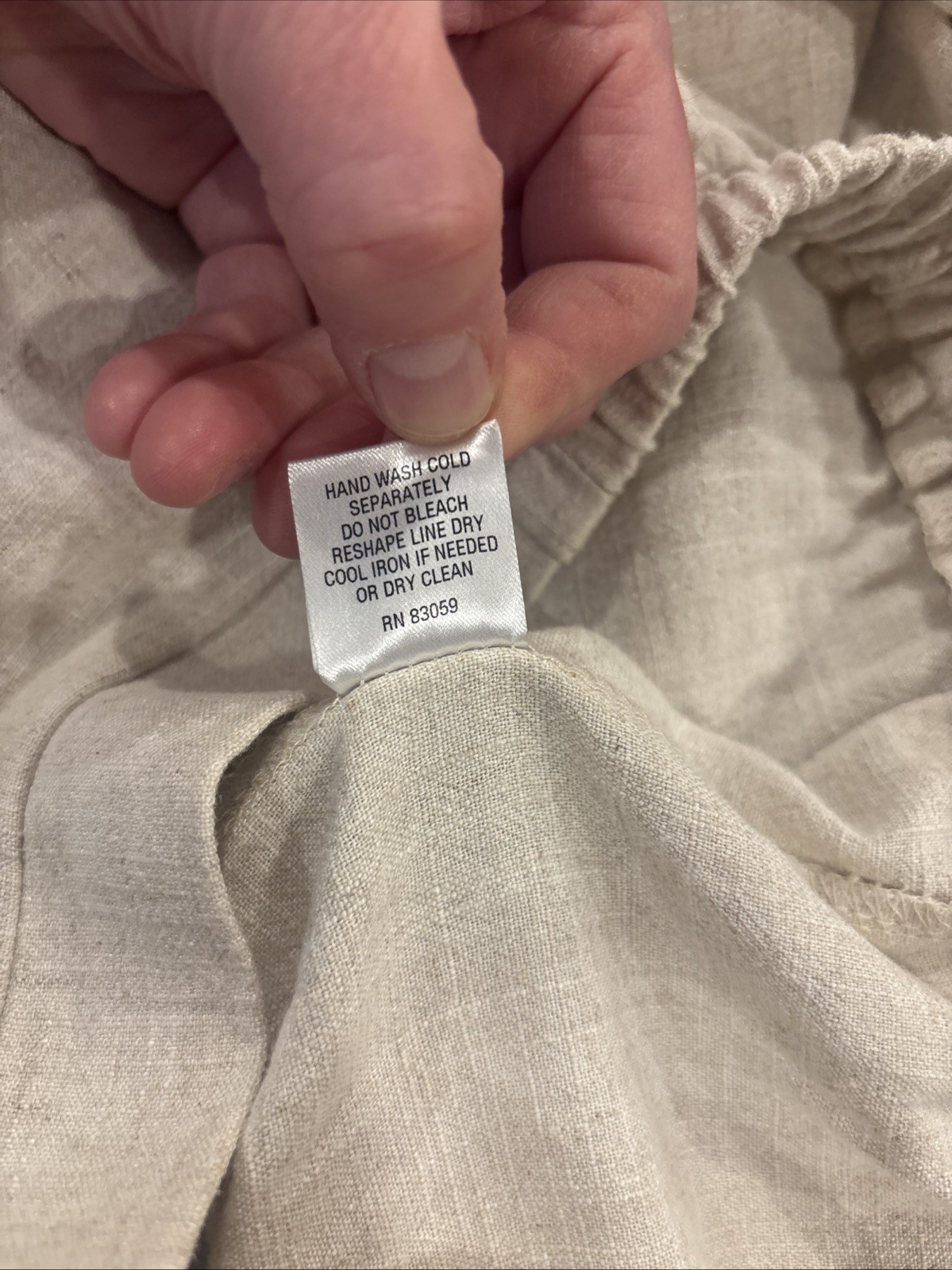 Juniper Blu wide leg Tulip wrapped pants Rayon/Linen Large Oatmeal