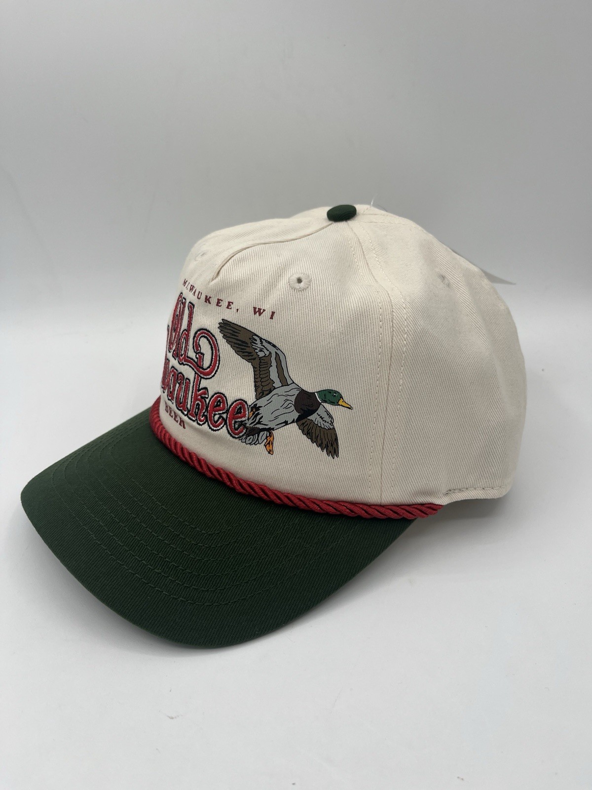 Old Milwaukee Beer Duck Hat Rope Brim Snapback Adjustable Hat New With Tags