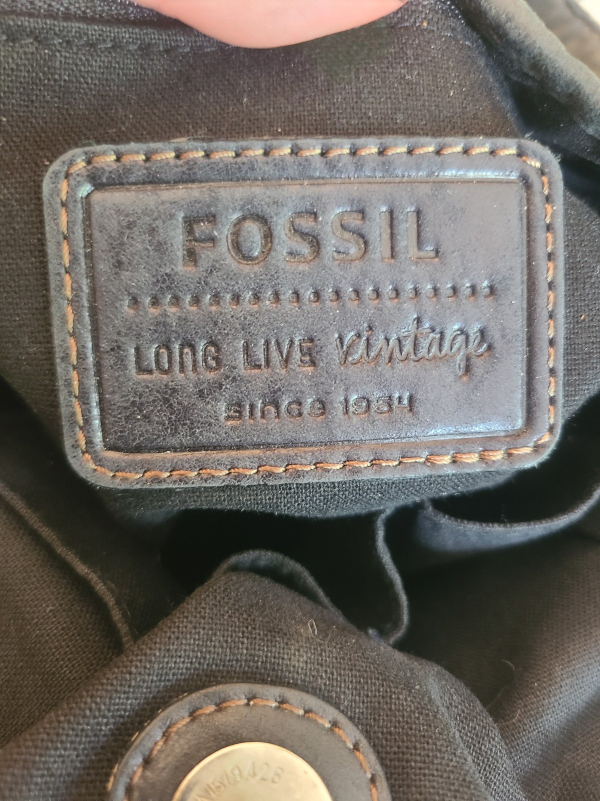 FOSSIL HATHAWAY Shoulder Bag Tote Satchel Purse Black Leather