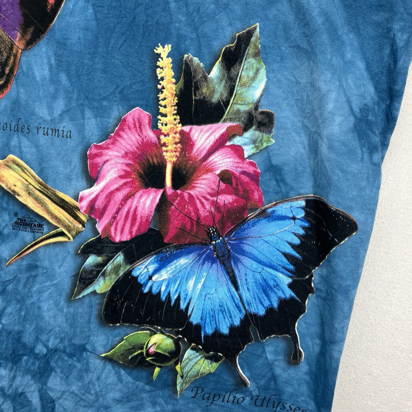 Vintage Butterfly Nature T Shirt Mens Large Mountain Cotton Super Colorful