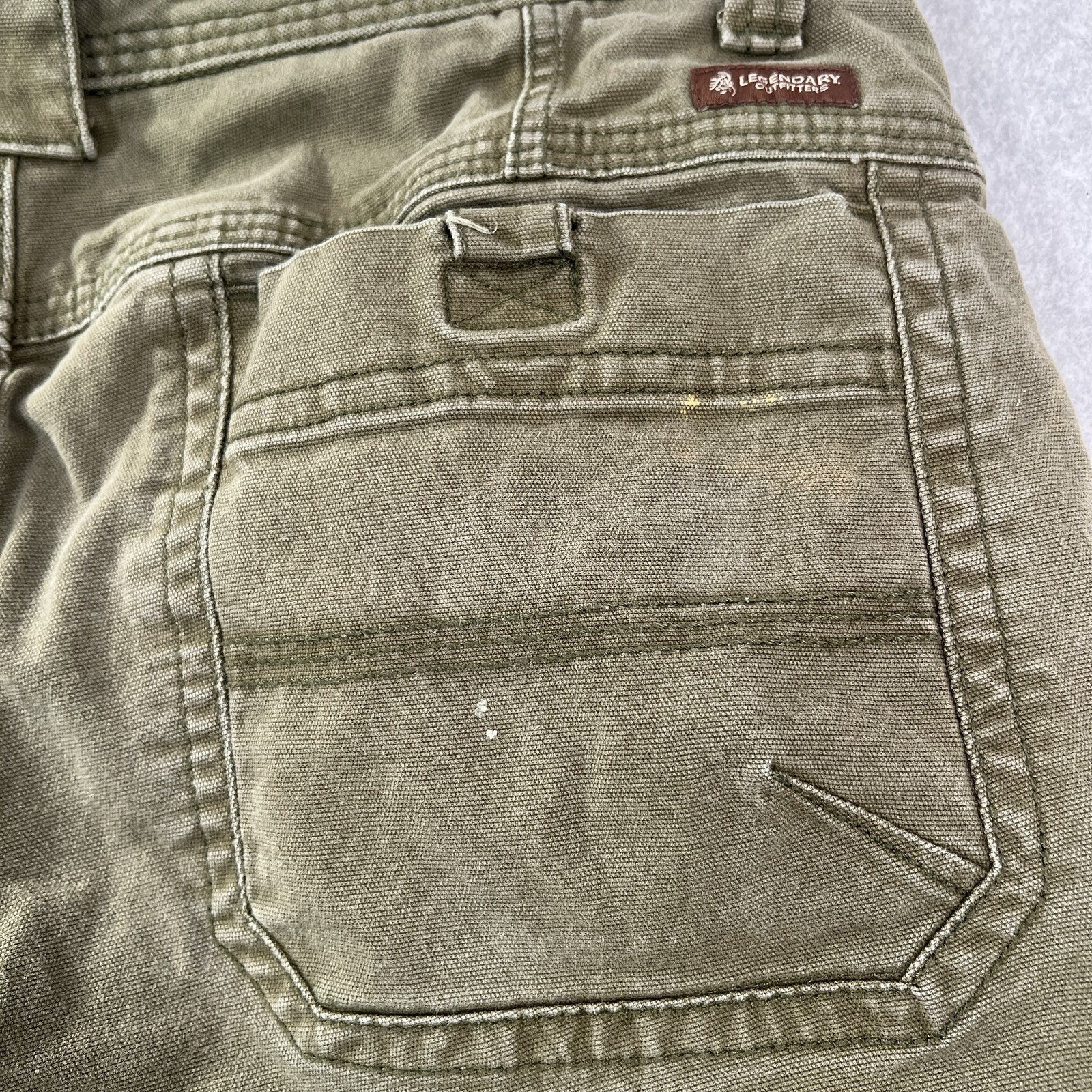 Legendary Outfitters Pants Men 34×30 fits 34×28 Green Canvas Utility Workwear