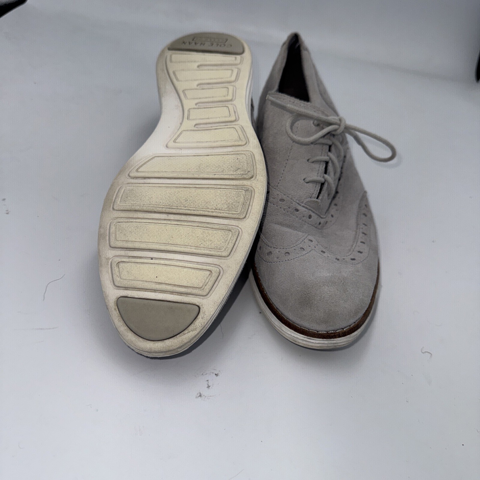 Cole Haan Grand.OS Waterproof Wingtip Oxfords Mens 8.5 B Gray Dress Shoes