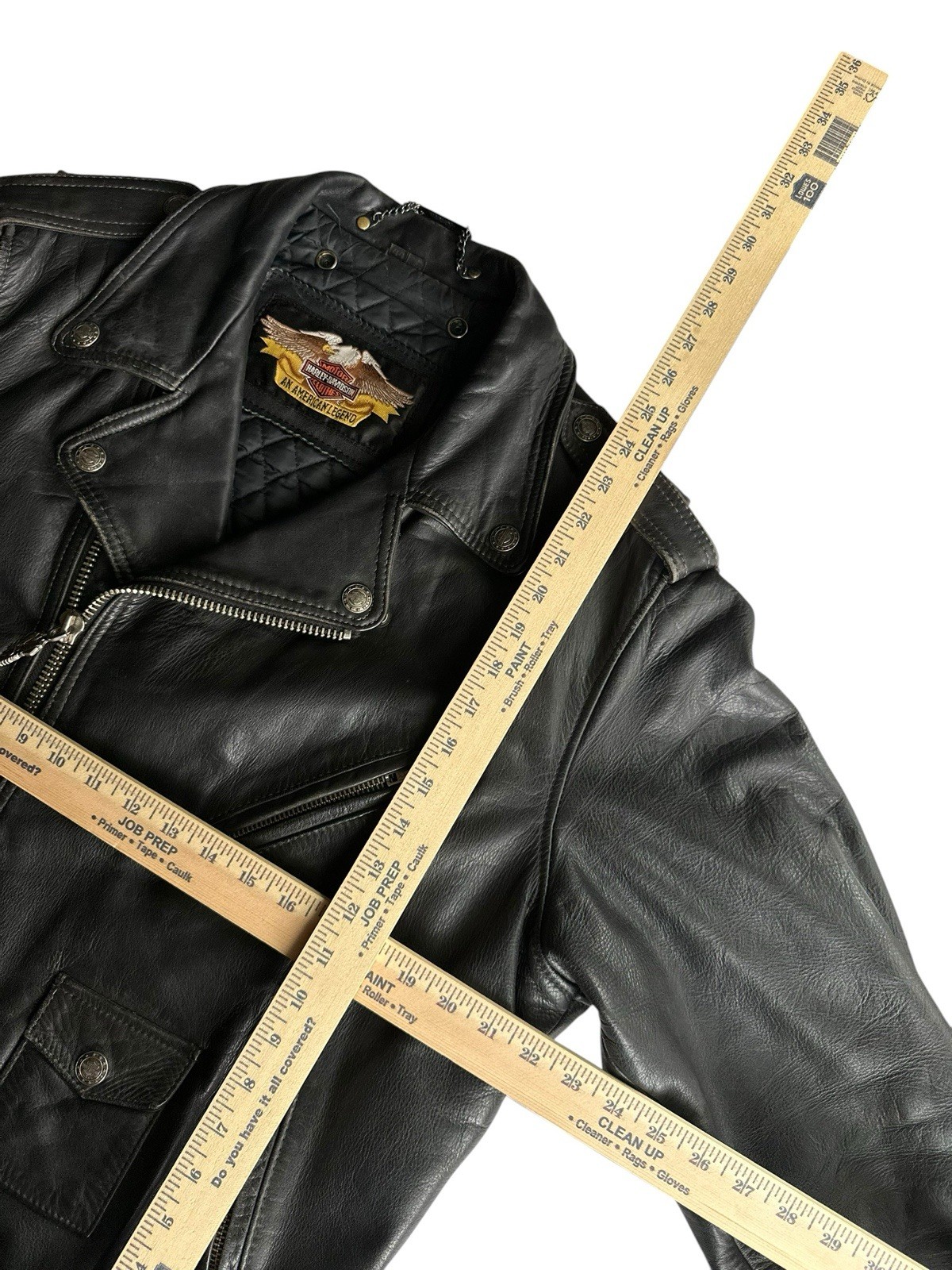 Vintage Harley-Davidson Black Eagle Leather Tassel Jacket Men’s Size 44 (Custom)