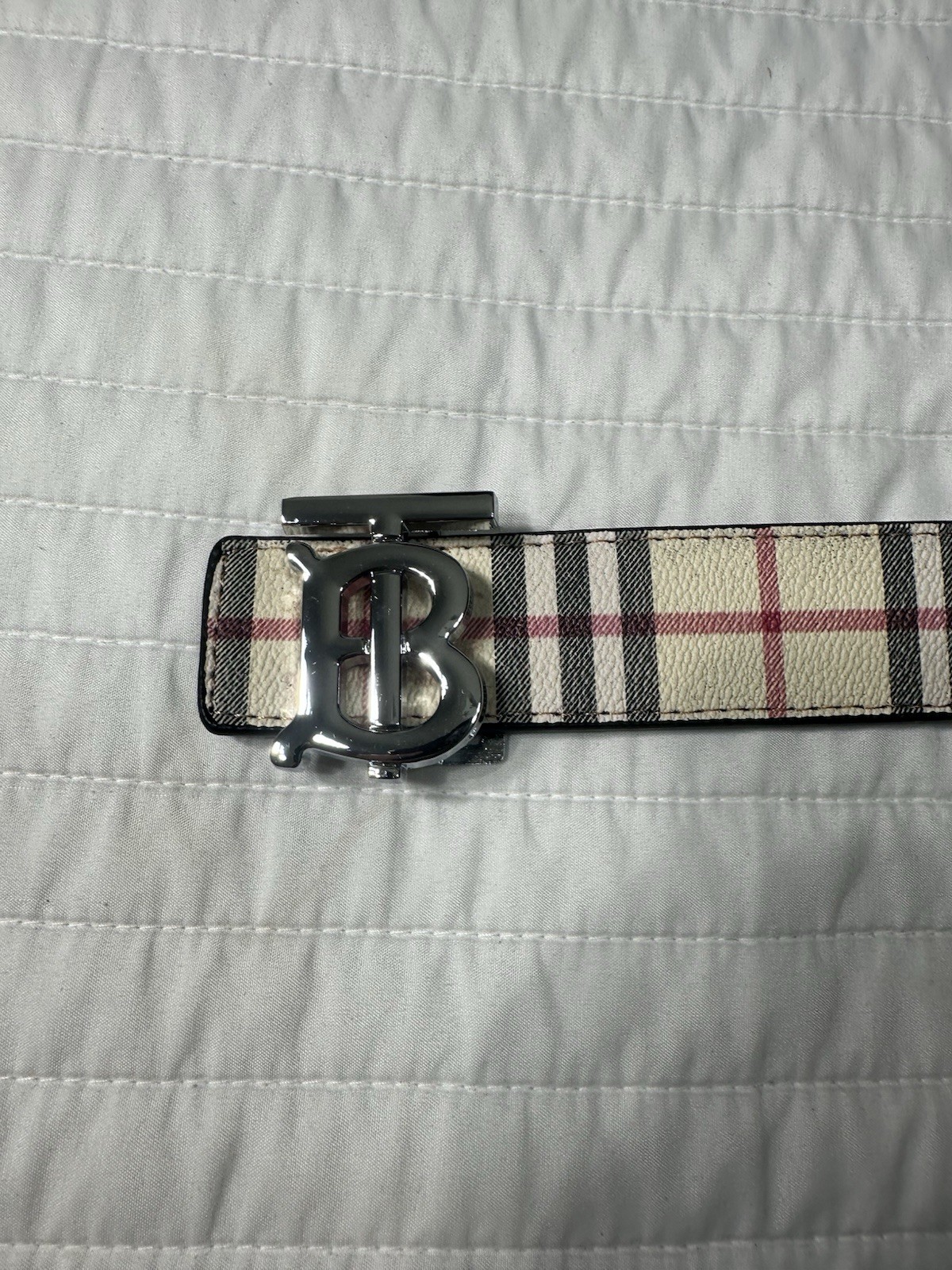 Burberry TB Silver Buckle Belt