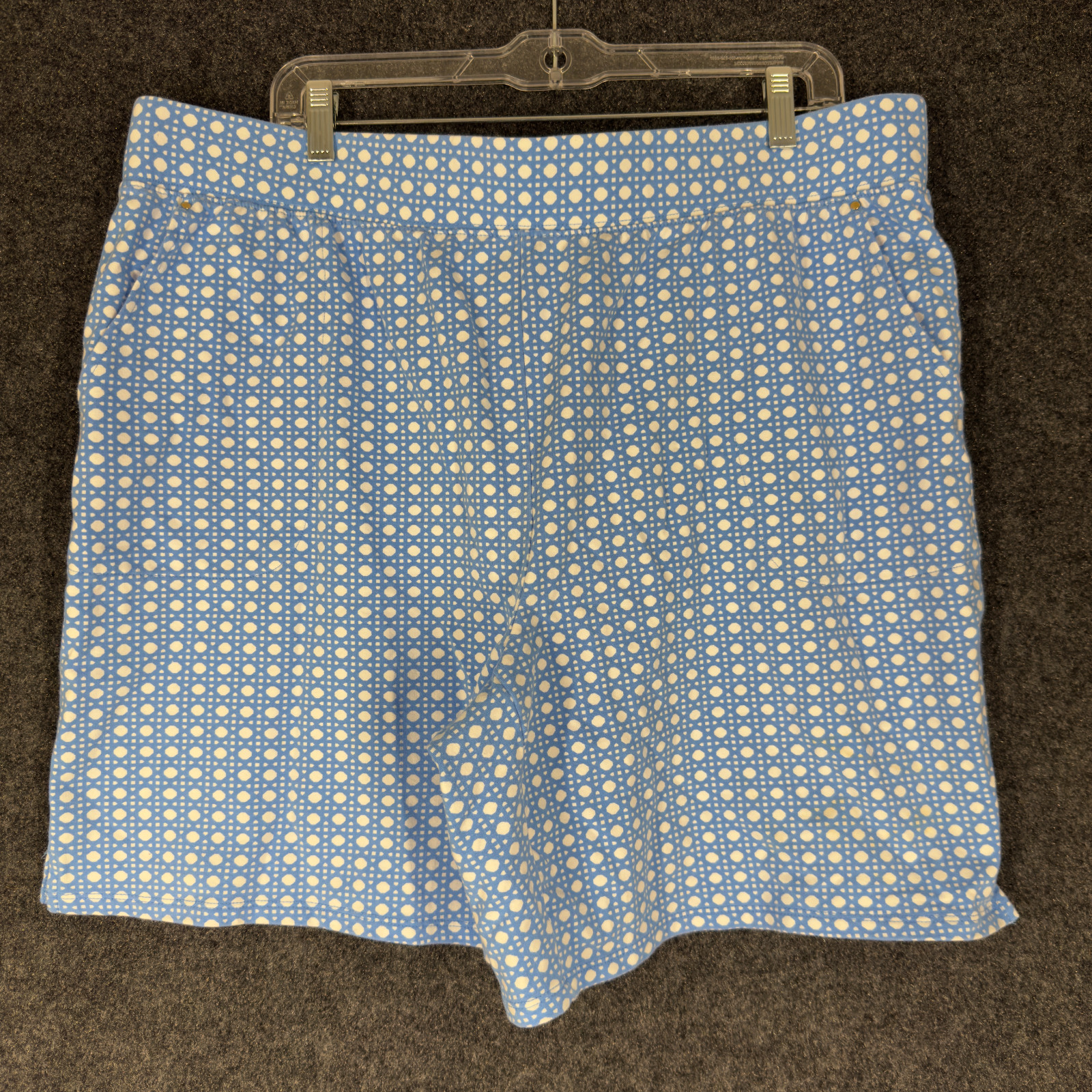 Sport Savvy Shorts Women XL Blue Polka Dot High Rise Chino Pull On Cotton Casual