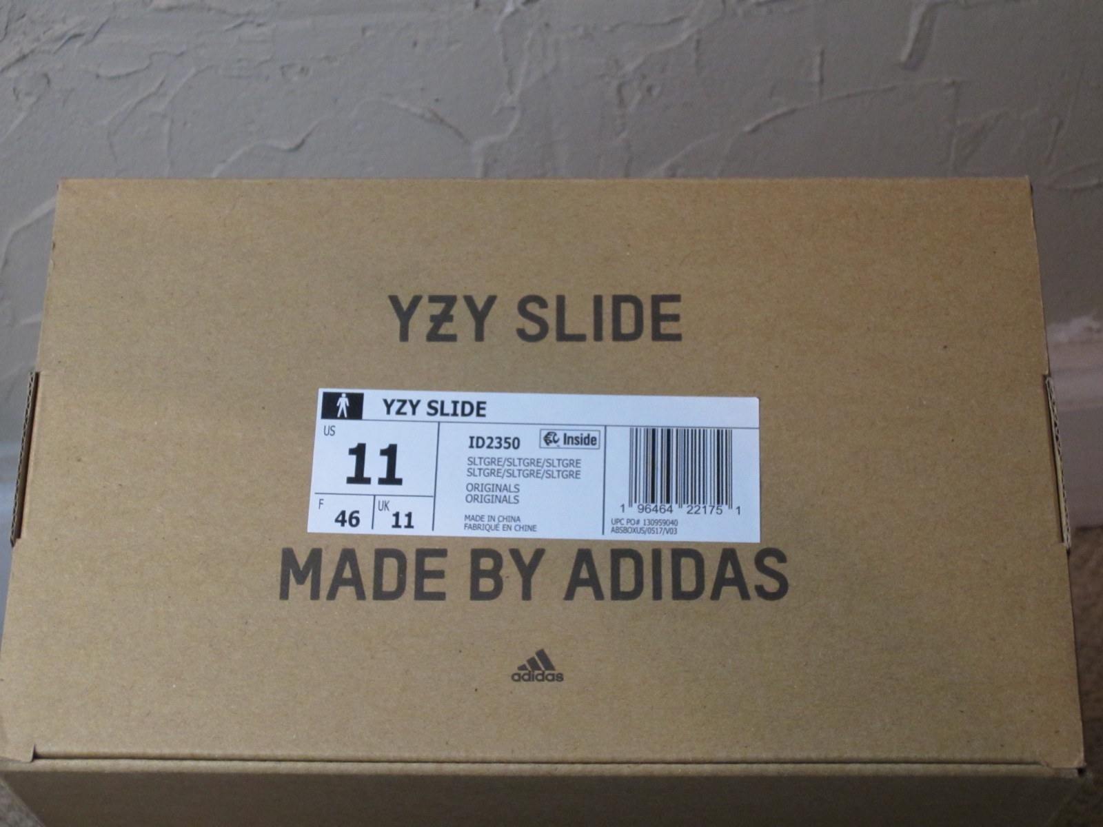 adidas Yeezy Slide Slate Grey Men’s Size 11 NEW! ID2350 2024 Lifestyle Sandal