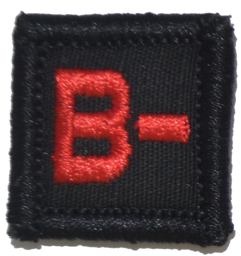 Blood Type – 1×1 Military/ Patch Hook Backing (All Blood Types) Army