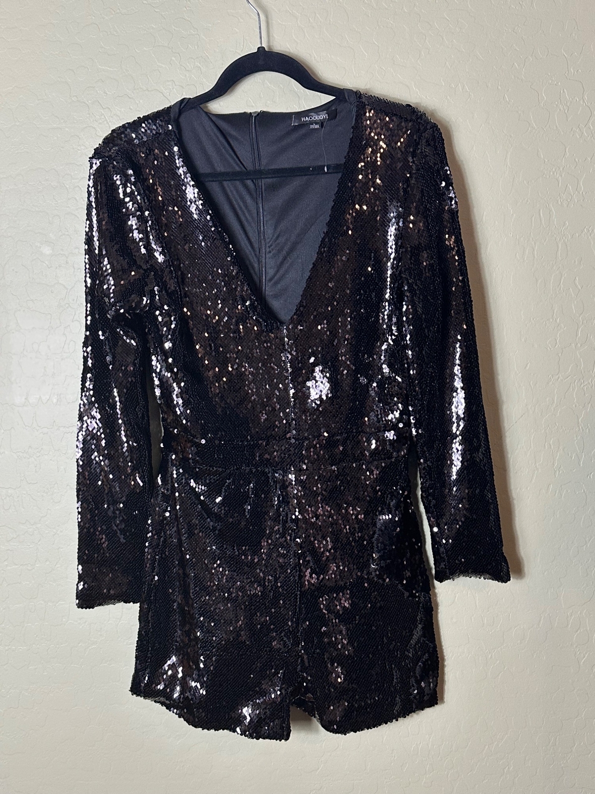 Haoduoyi Sequined Black Romper Jumpsuit Size Large 170/88A