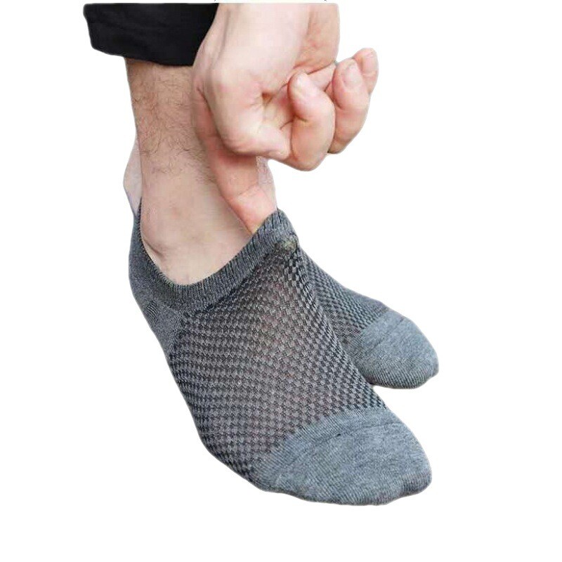 5/10Pack Bamboo No Show Nonslip Men Ankle Sport Mesh Solid Work Socks 7-11 10-13