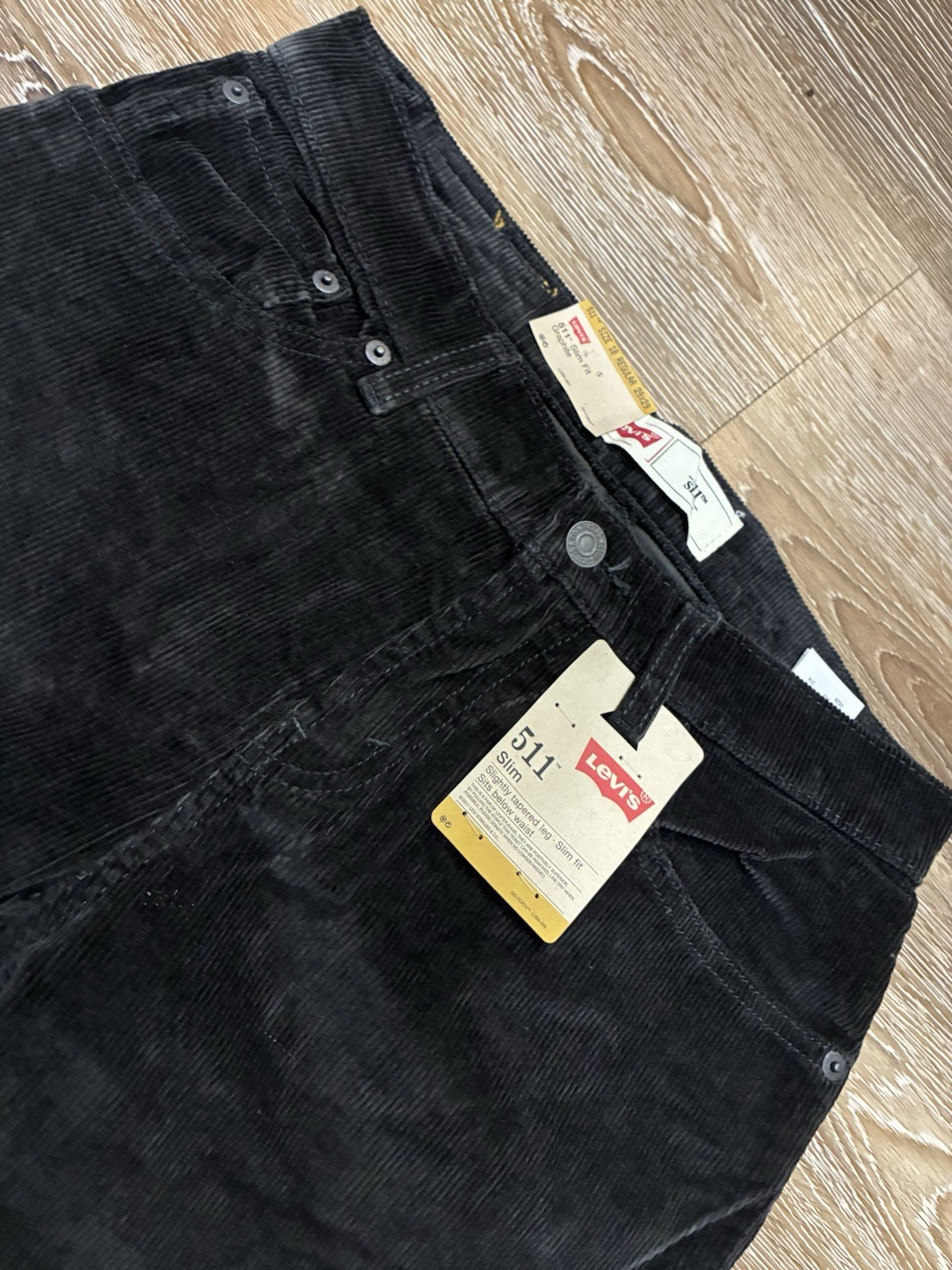 NWT Levi’s 511 Slim Corduroy Pants Boys 18 Reg 29×29 Graphite Pants
