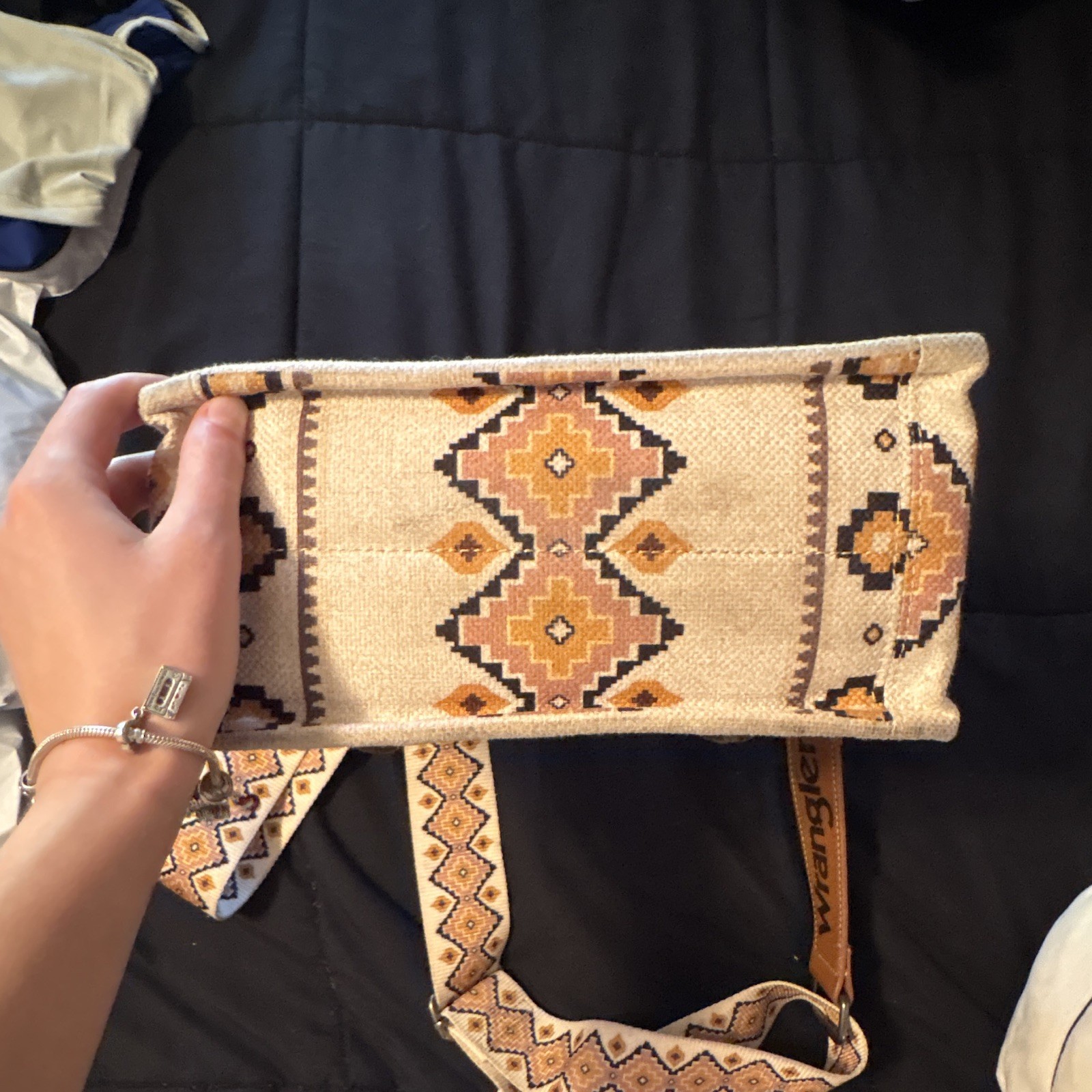 Wrangler Aztec Western Geometric Satchel Tote Detachable Crossbody Strap
