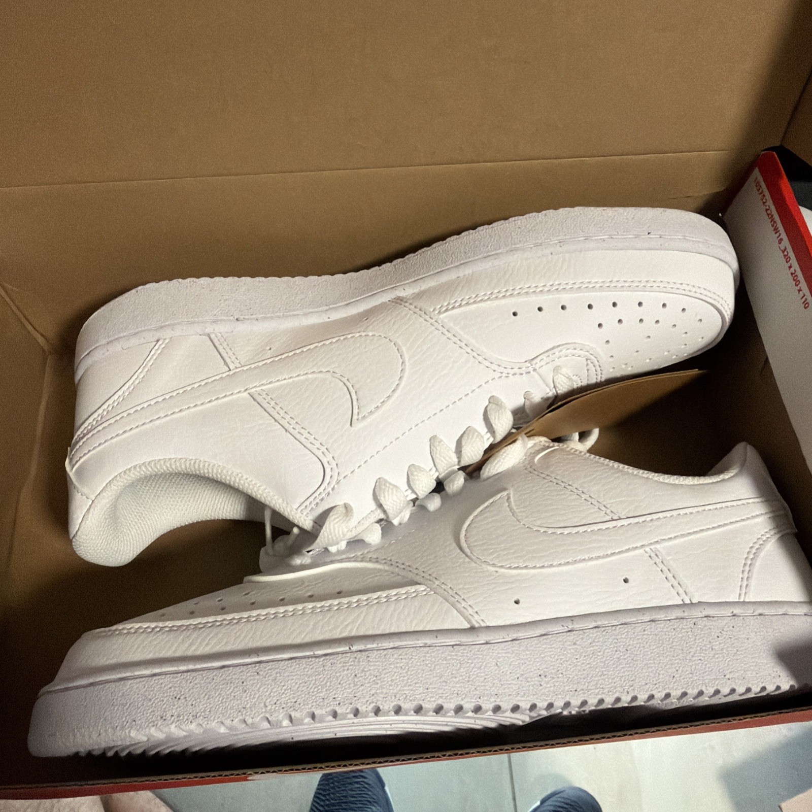Nike Men’s Court Vision Low NN White Sneakers Shoes, DH2987-100 Size 8
