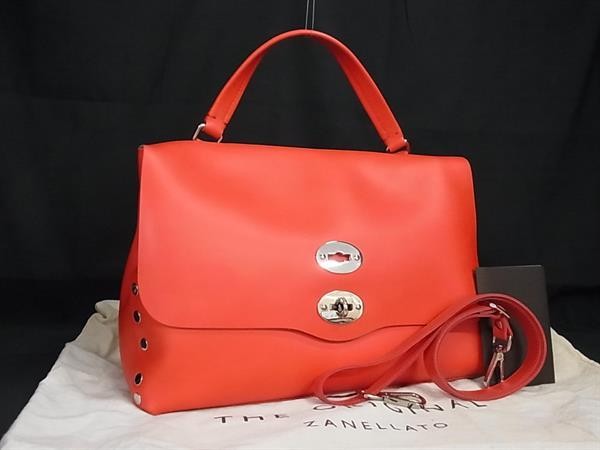 ZANELLATO Postina Leather 2 Way Shoulder Bag Orange FM4478