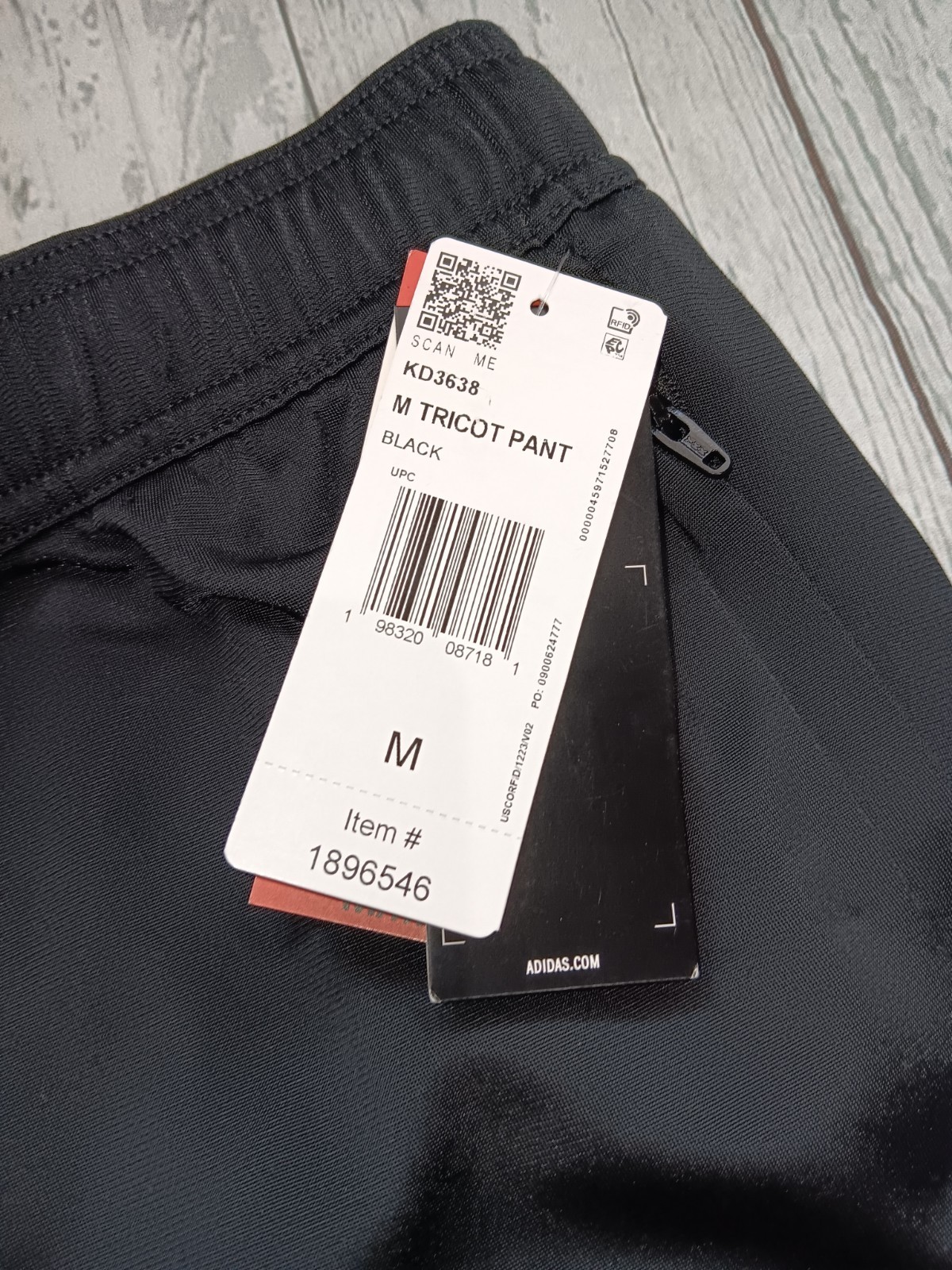 NWT Adidas Men’s Track Pant Tricot Ankle Zip Recycled Polyester Black KD3638 M