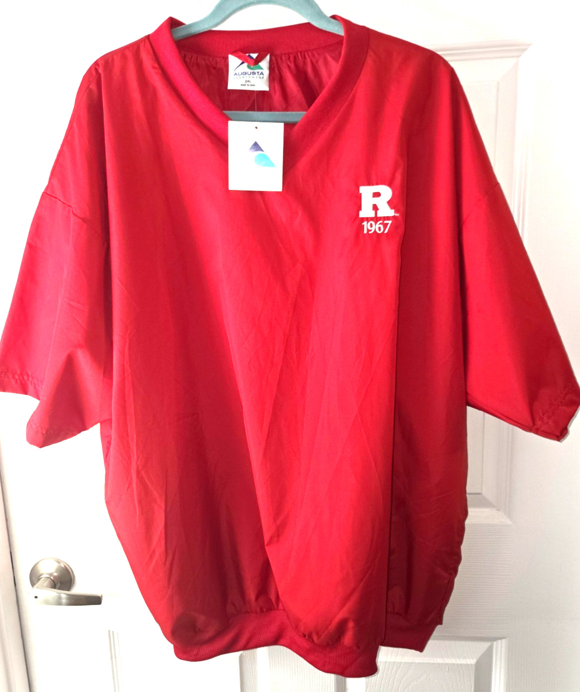 Augusta Sportswear 2XL, Red, Rutgers 67, SS, Windbreaker, NWT, Nice!