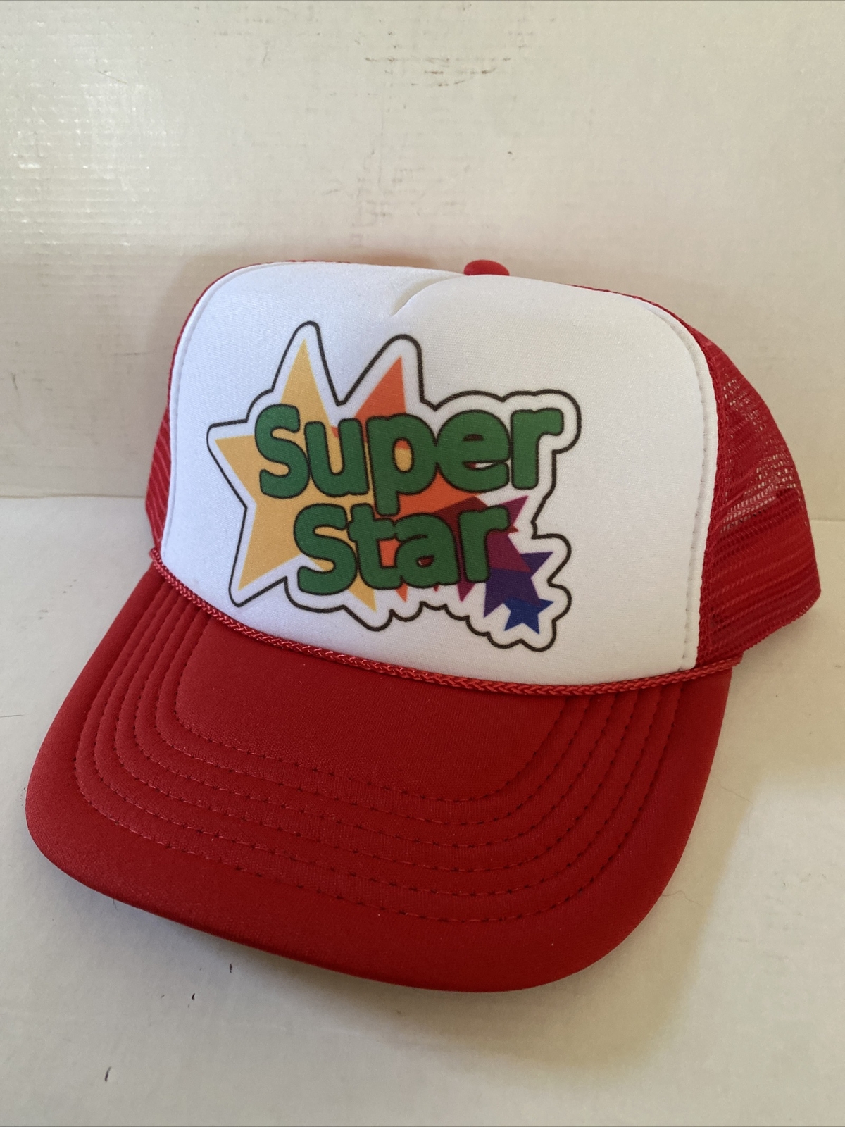 Vintage Super Star Hat Trucker Hat snapback Summer Red Hat Party Cap unworn