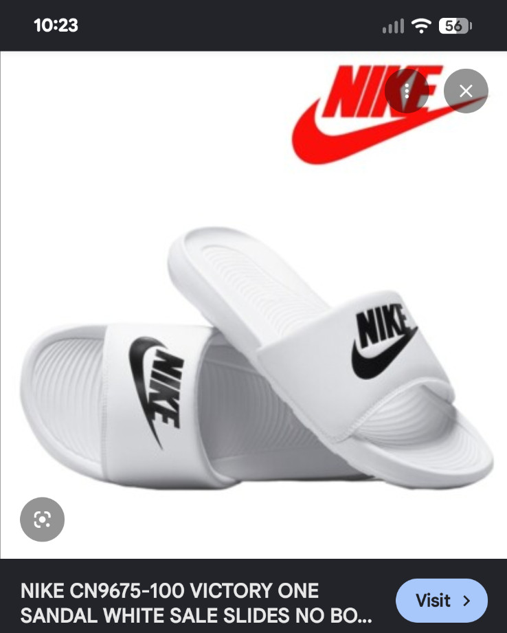 NIKE MEN VICTORI ONE SLIDE WHITE / BLACK CN9675 100