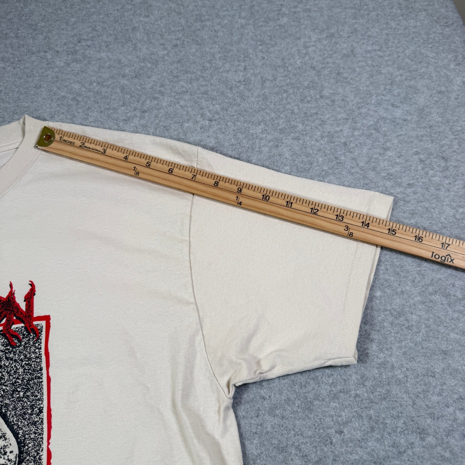 Brixton Mens Beyond the Void Graphic T-Shirt Cream Large Skull Snake Cotton Tee